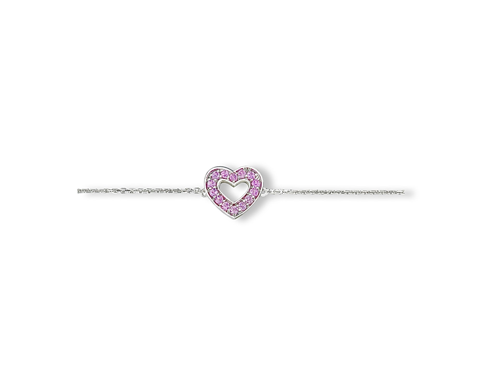 Pink Heart Outline Bracelet