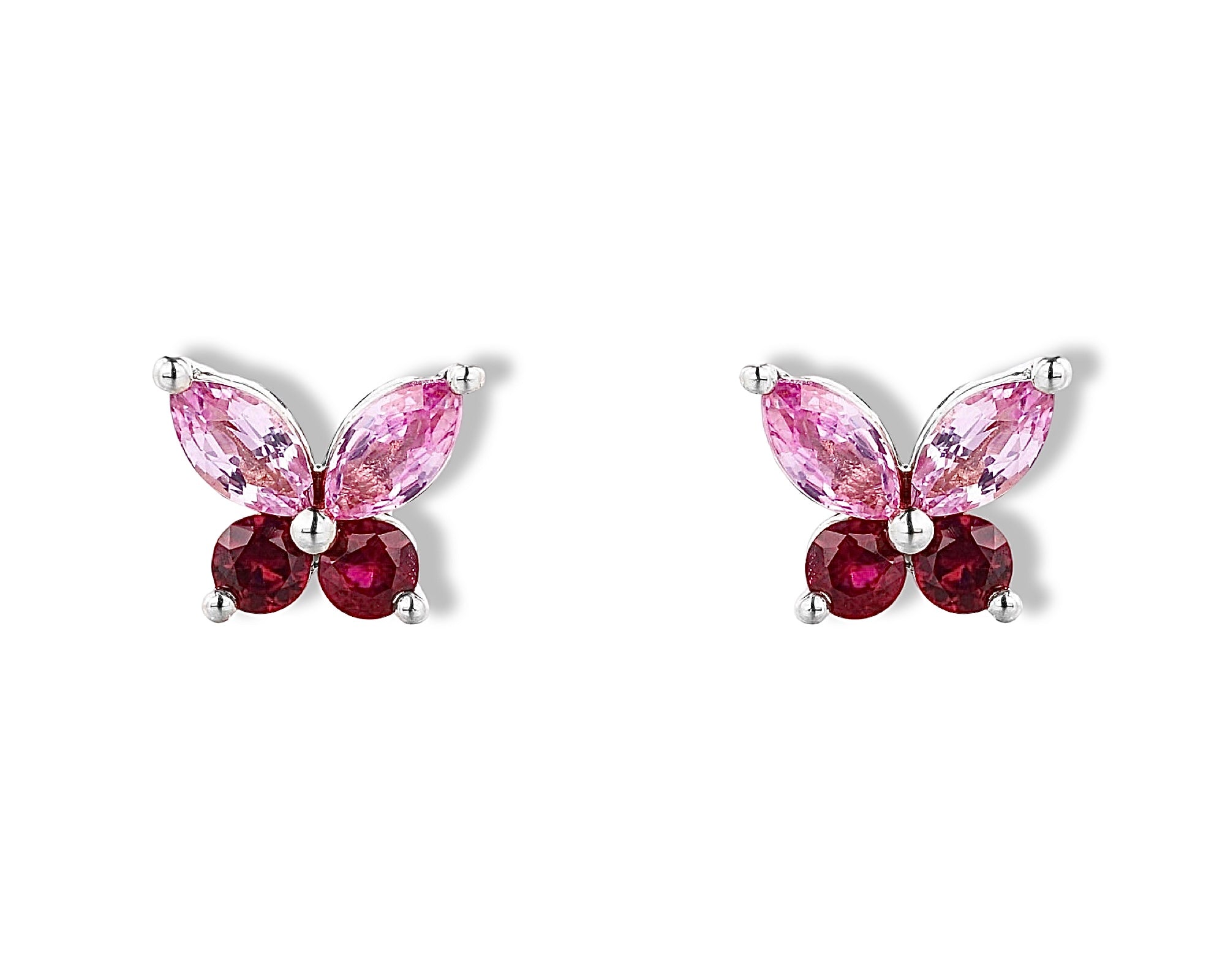 Pink Ruby Mini Butterfly Stud