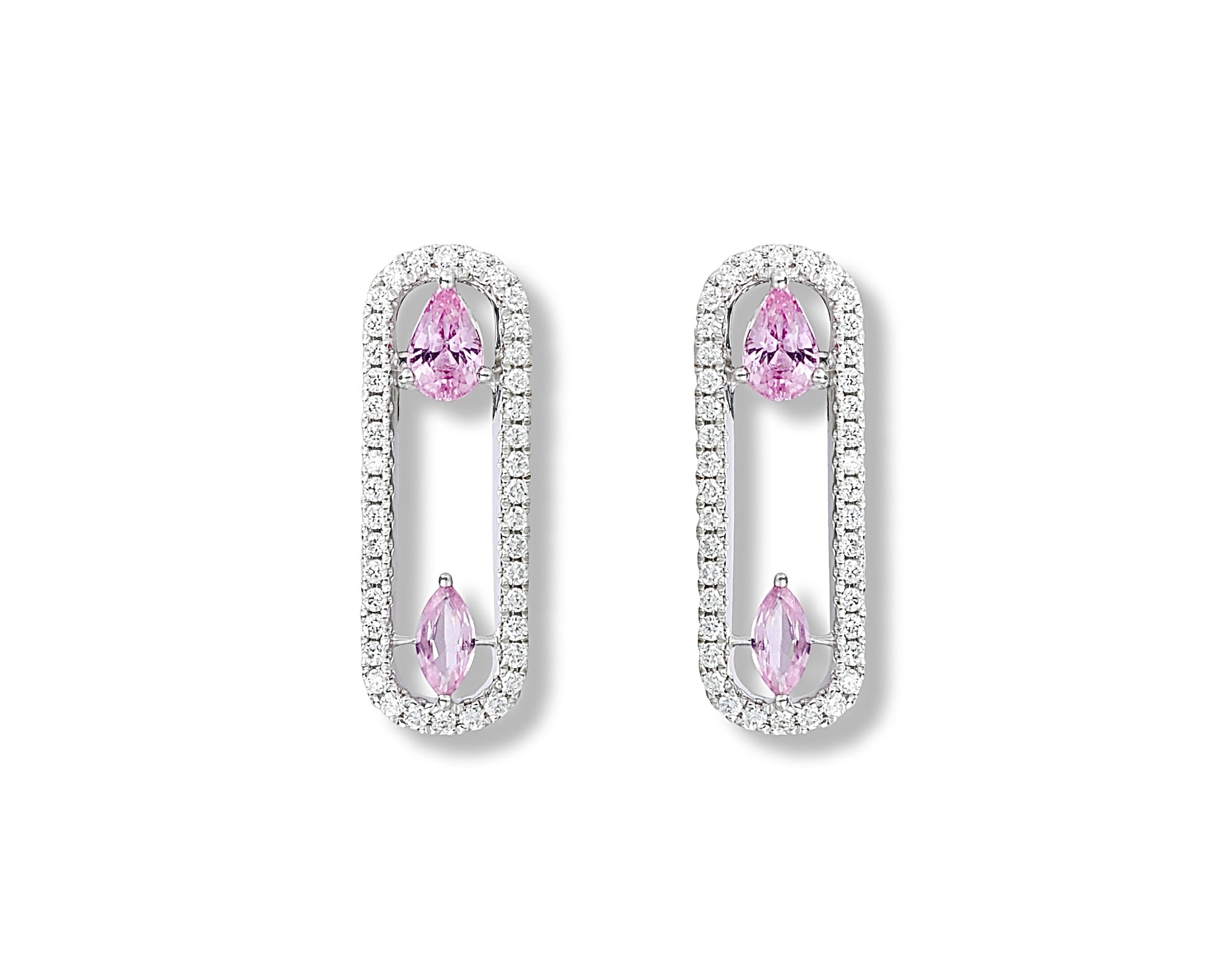 Pink Oval Earring