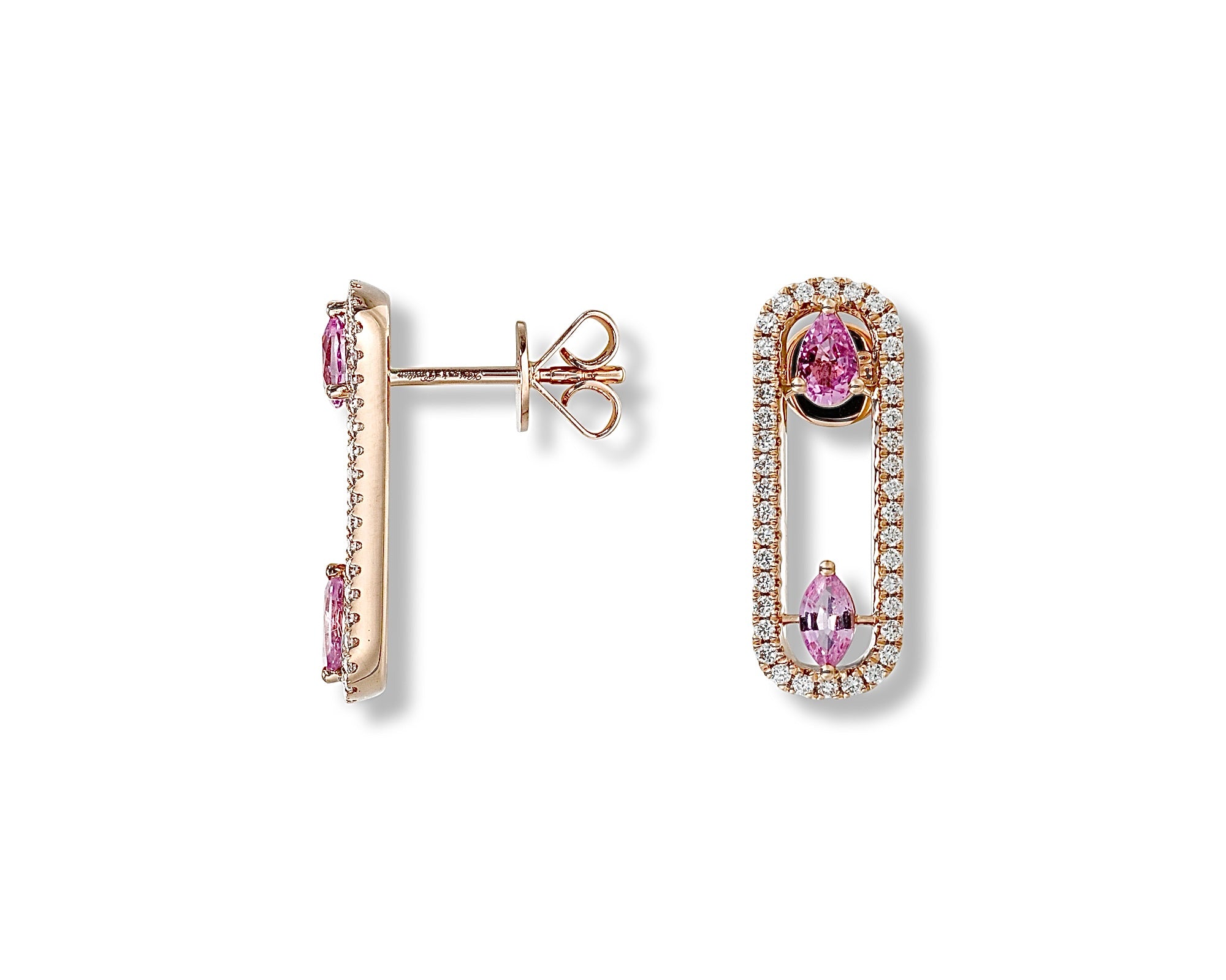 Pink Oval Earring