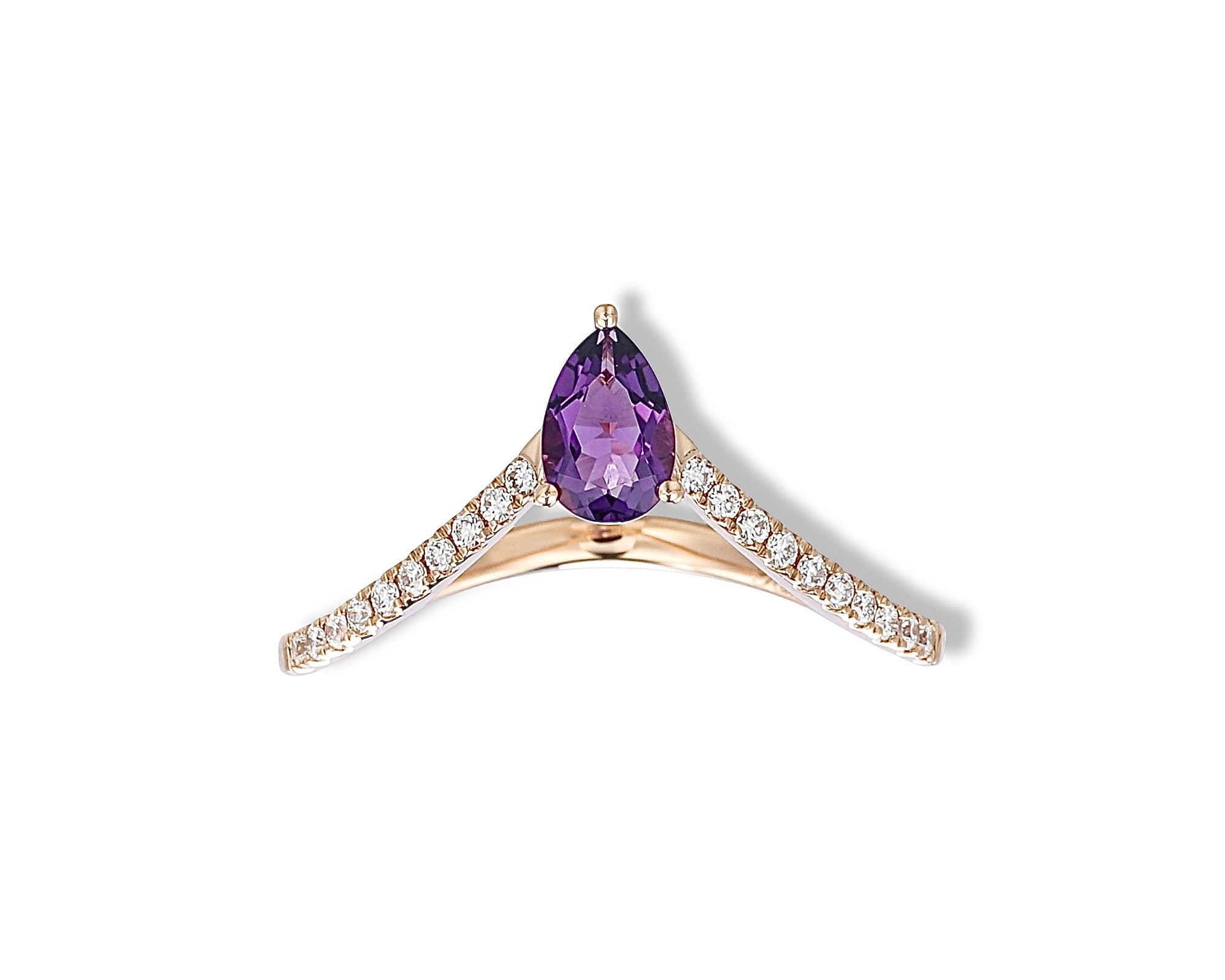 Amethyst Pear Ring