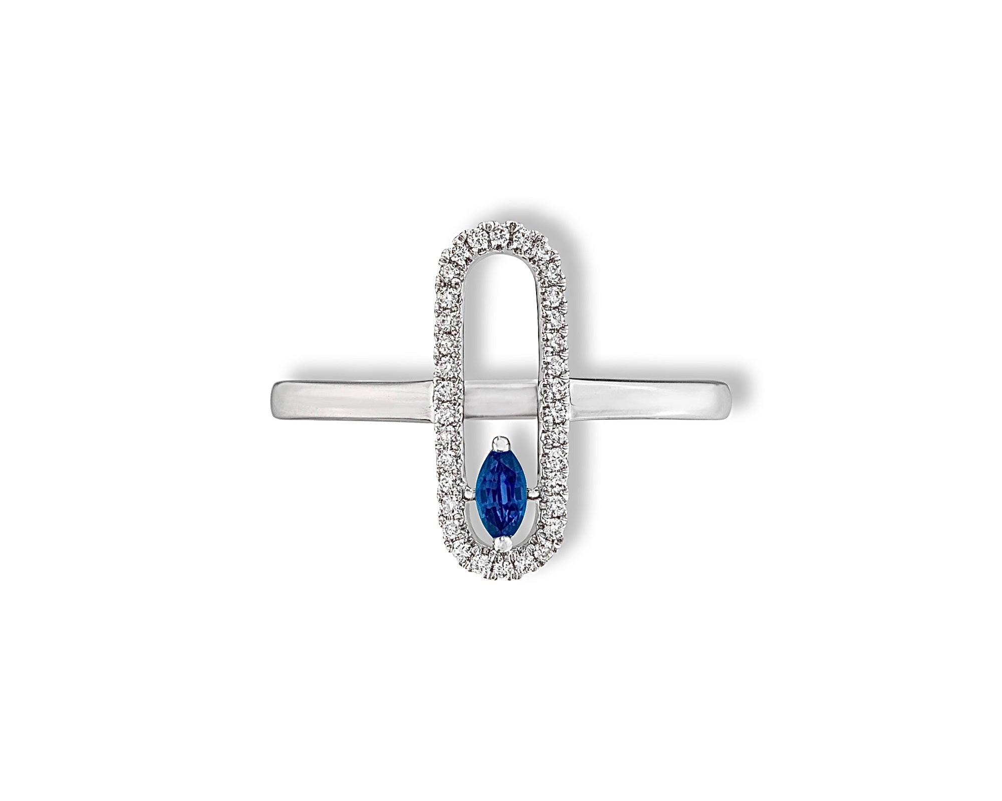 Mini Blue Sapphire Oval Ring