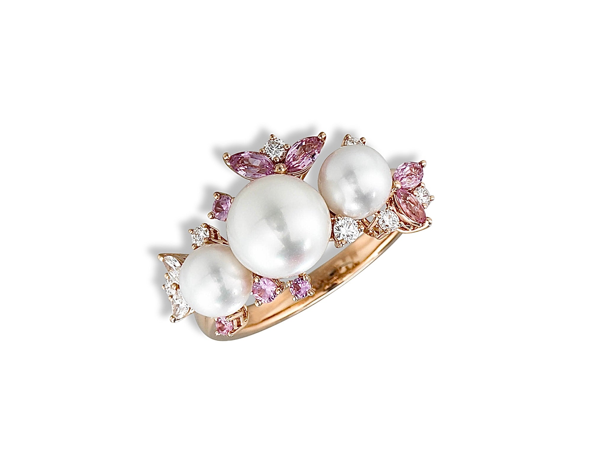 Diamond Pearl Pink Gardenia Ring