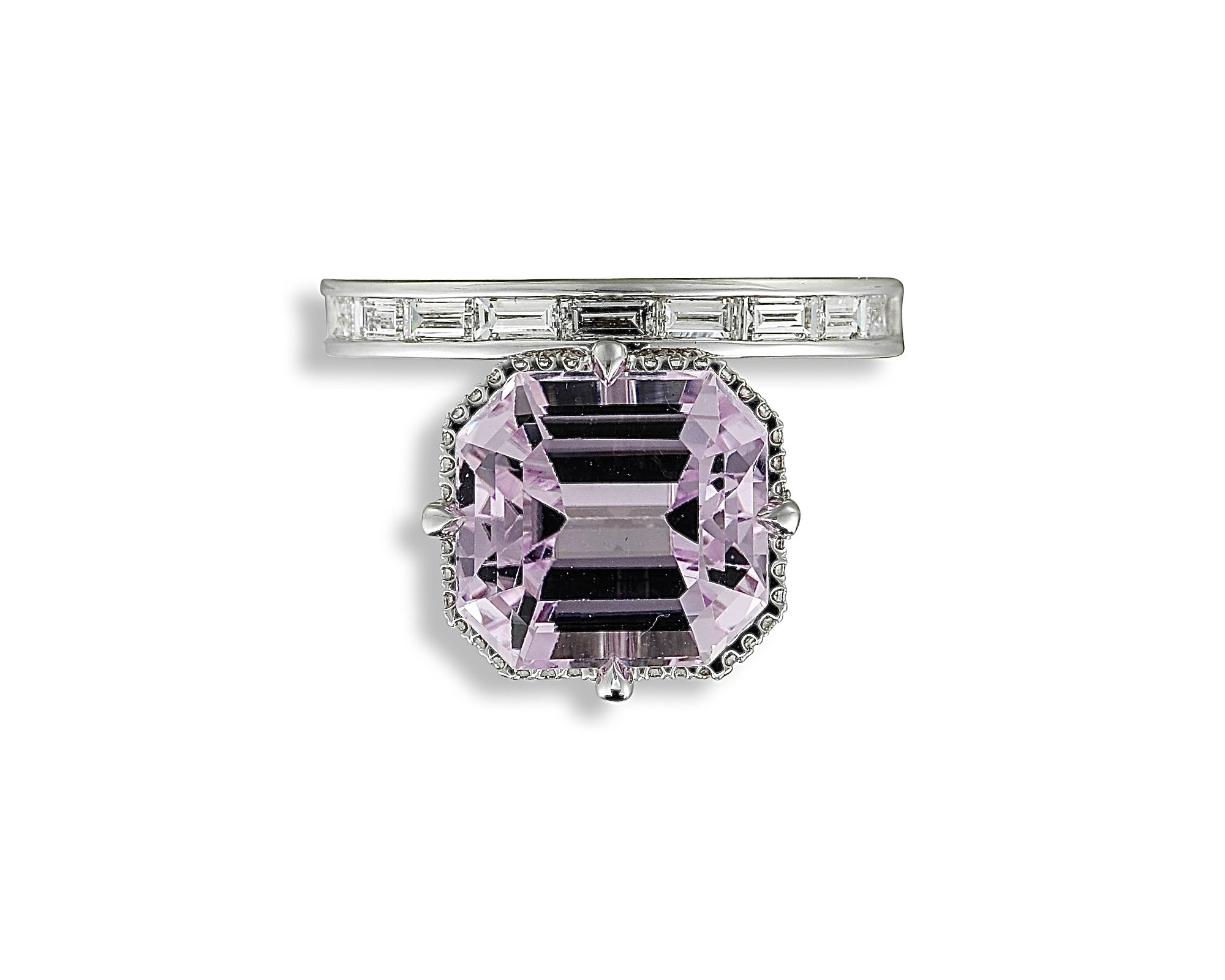 Pink Frost Diamond Baguette Ring