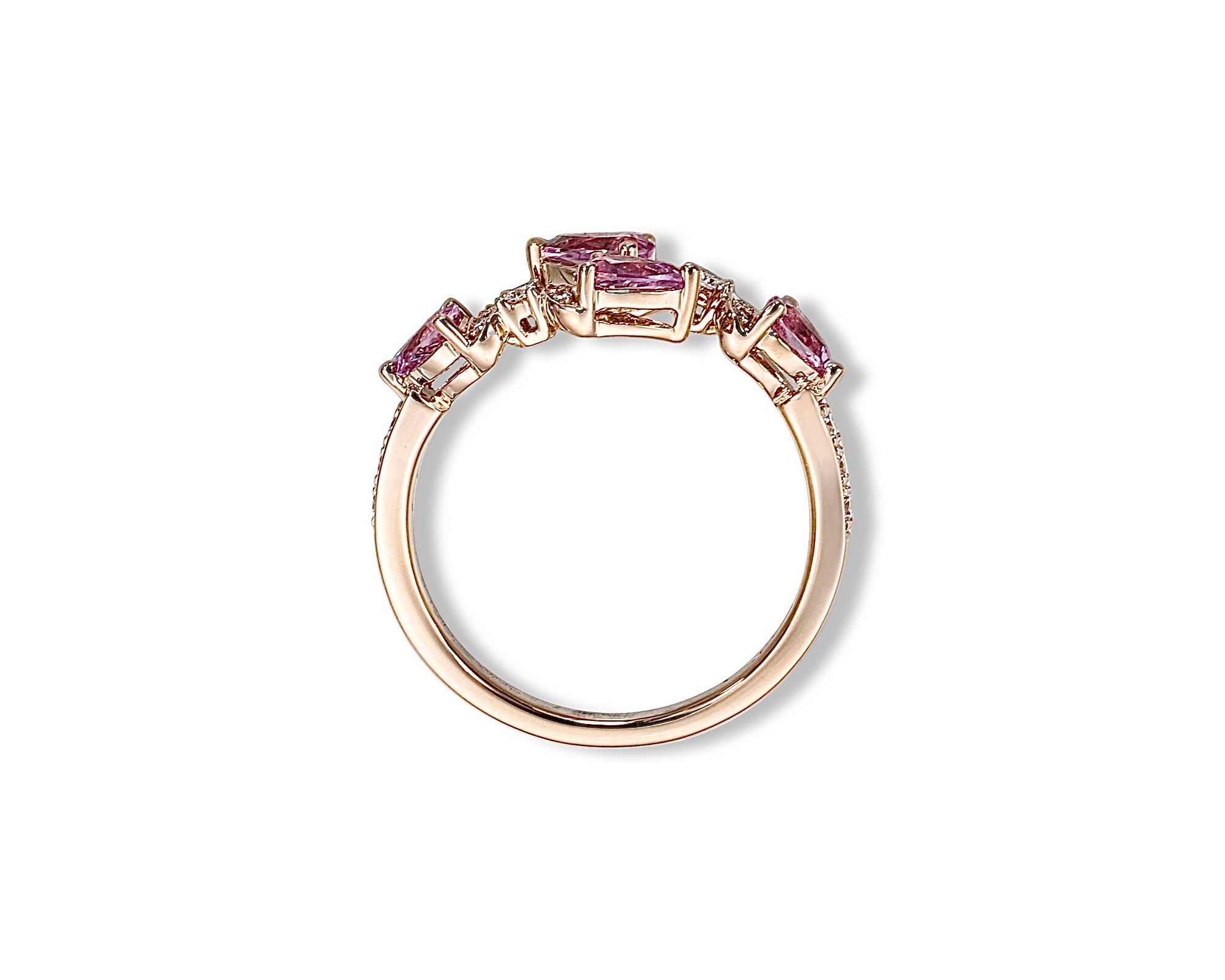 Butterfly Cross Pink Sapphire Ring