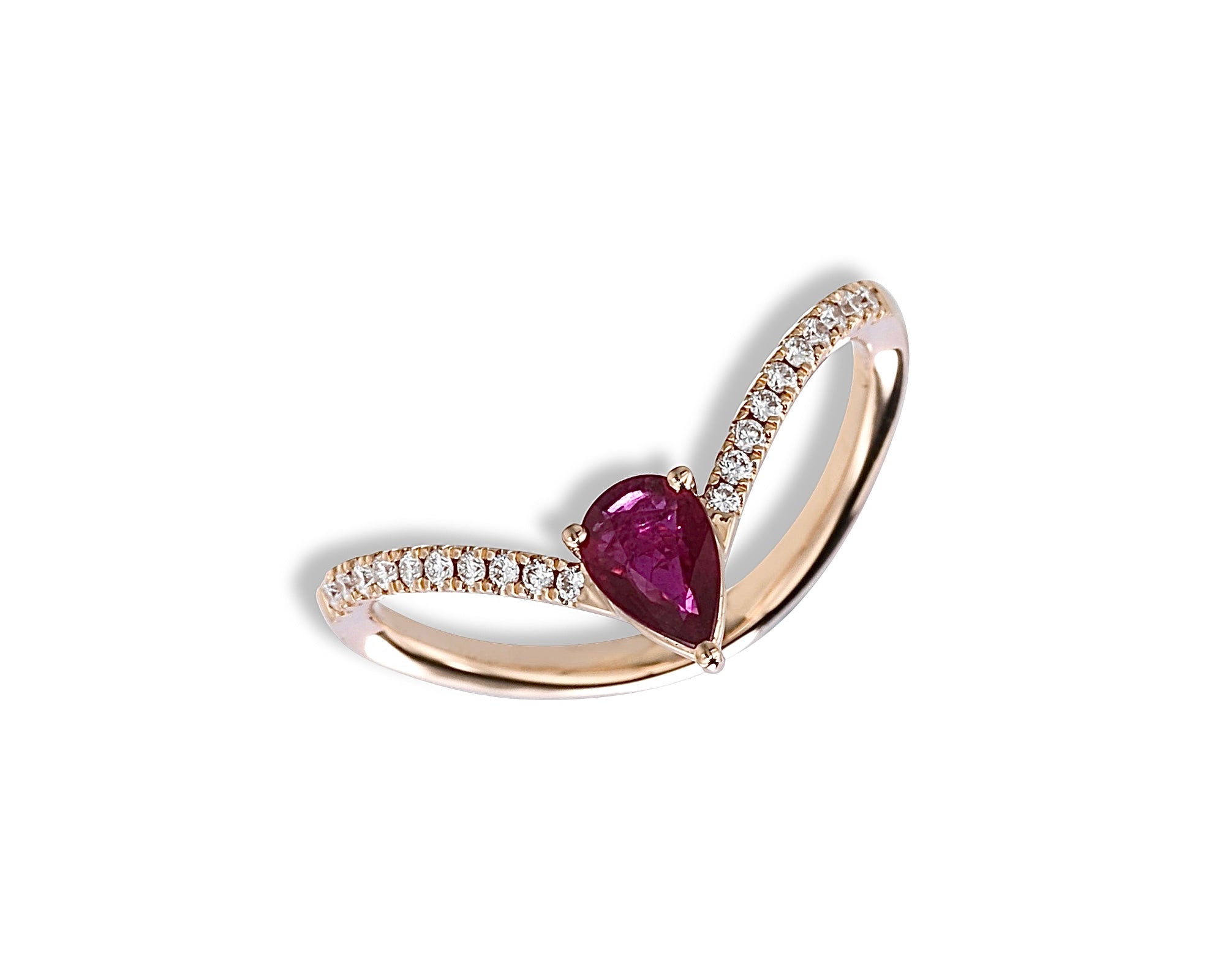 Ruby Pear Ring