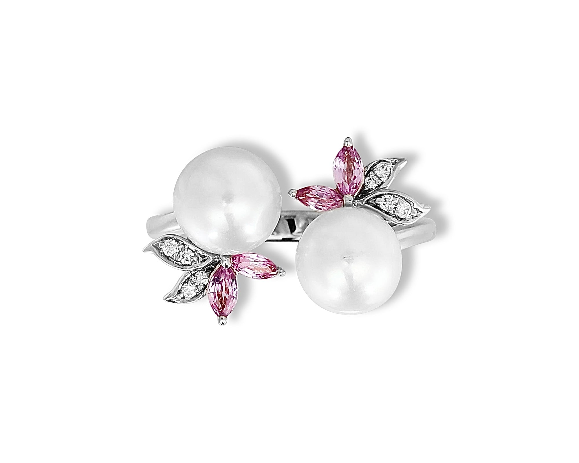 Pretty Pink Pearl Gardenia Ring