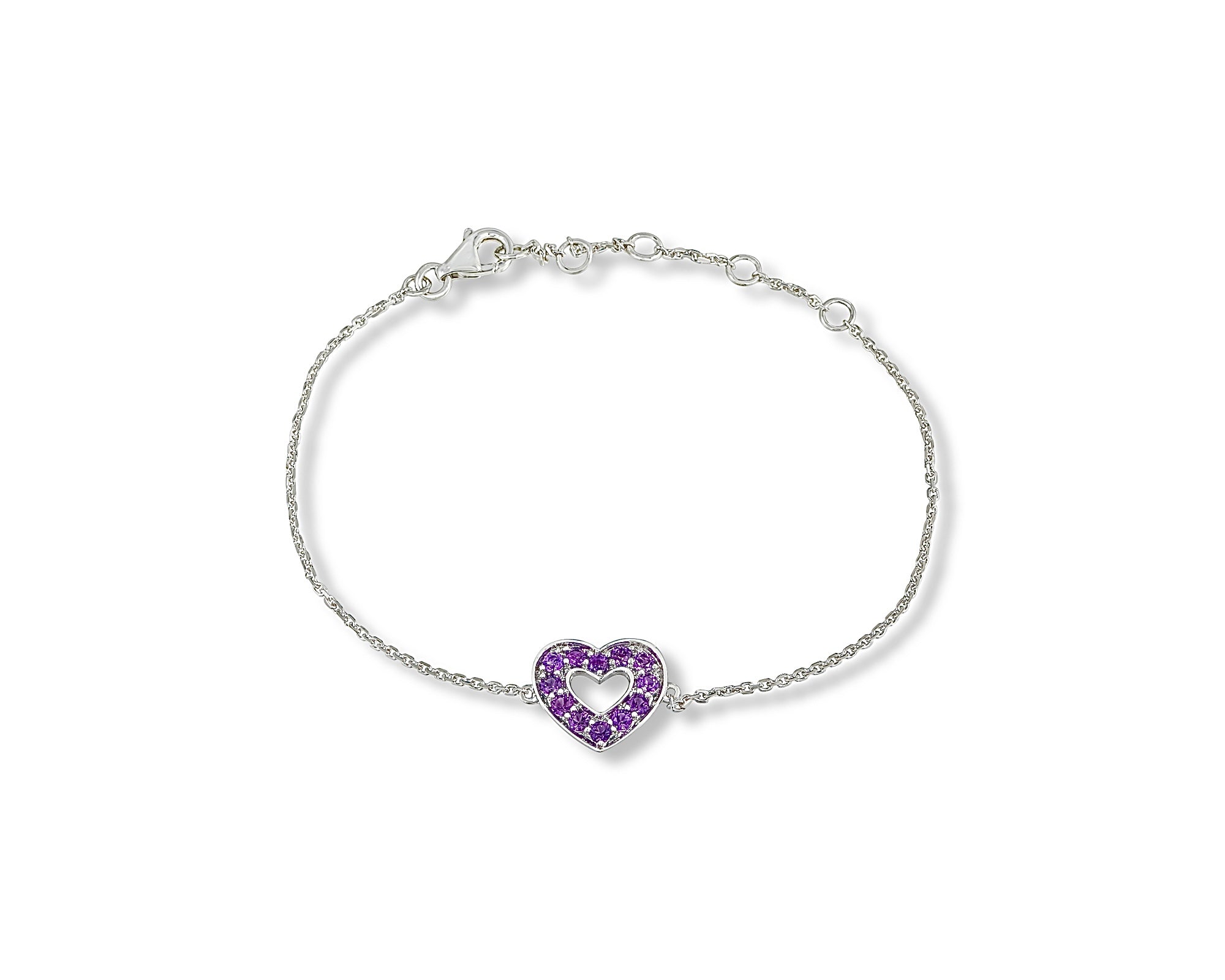 Purple Heart Outline Bracelet