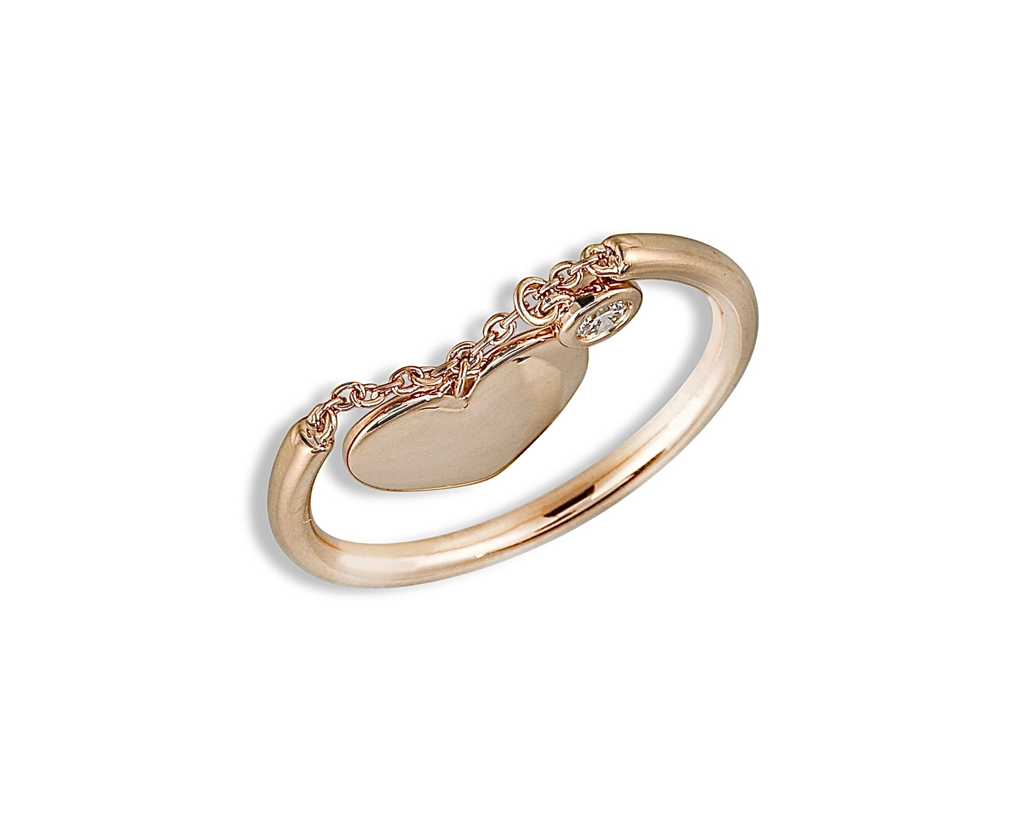 Diamond Hanging Heart Ring