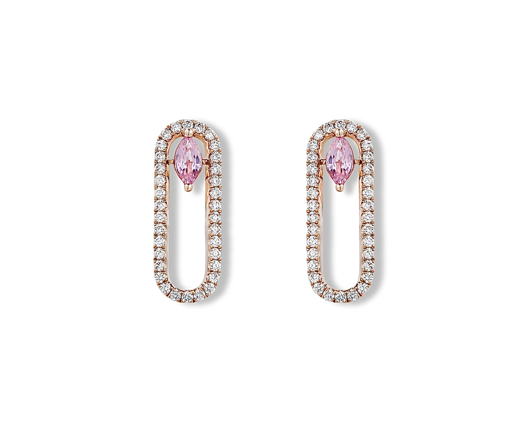 Mini Pink Oval Earring