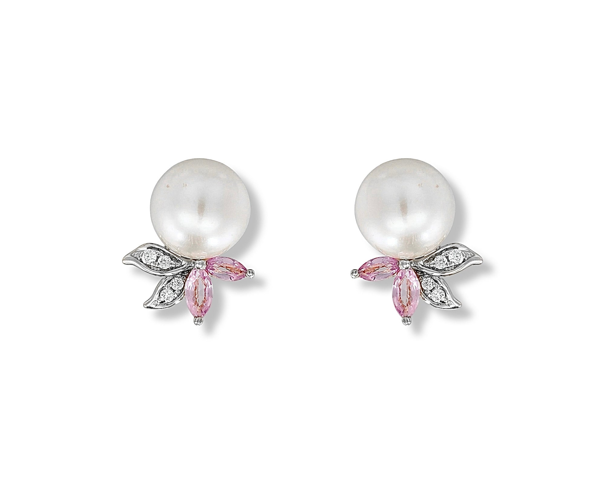 Pretty Pink Pearl Gardenia Stud