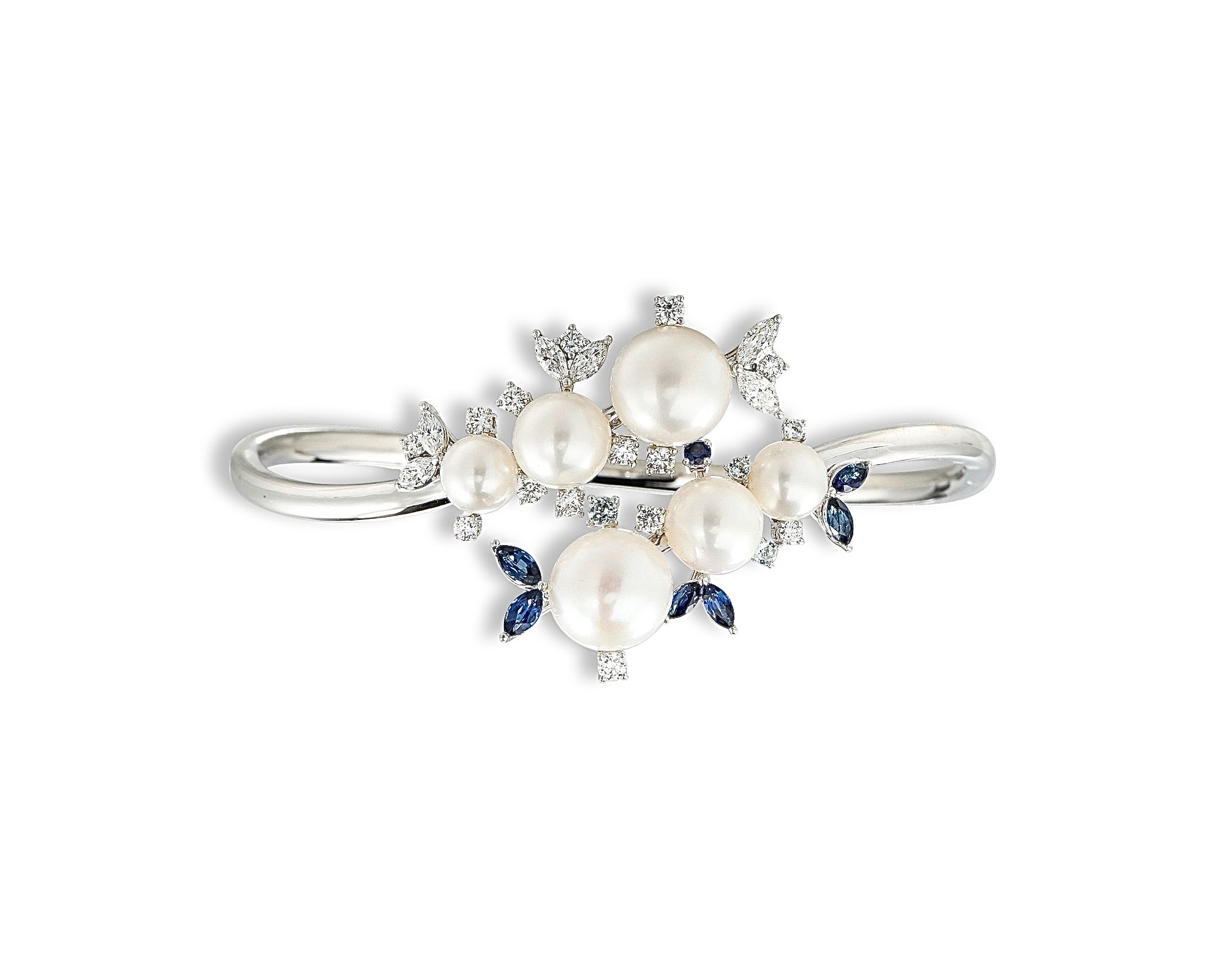 Aqua Pearl Gardenia Bangle