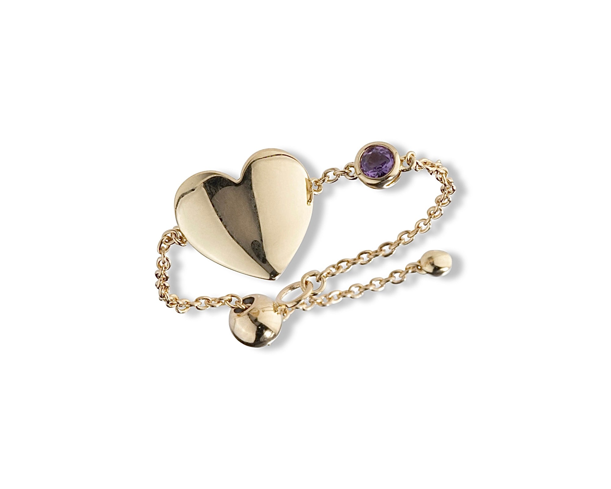 Purple Heart Chain Ring