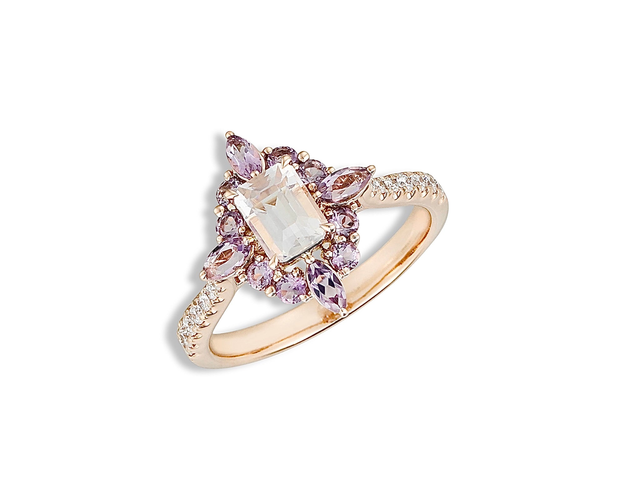 Light Amethyst Moonstone Ring