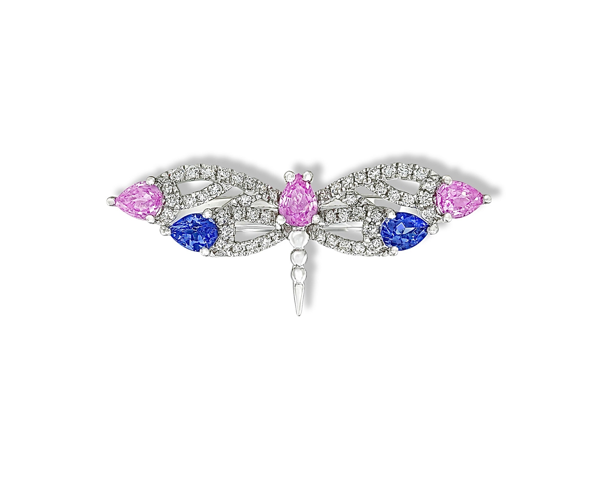 Pink Sapphire and Tanzanite Dragonfly Ring