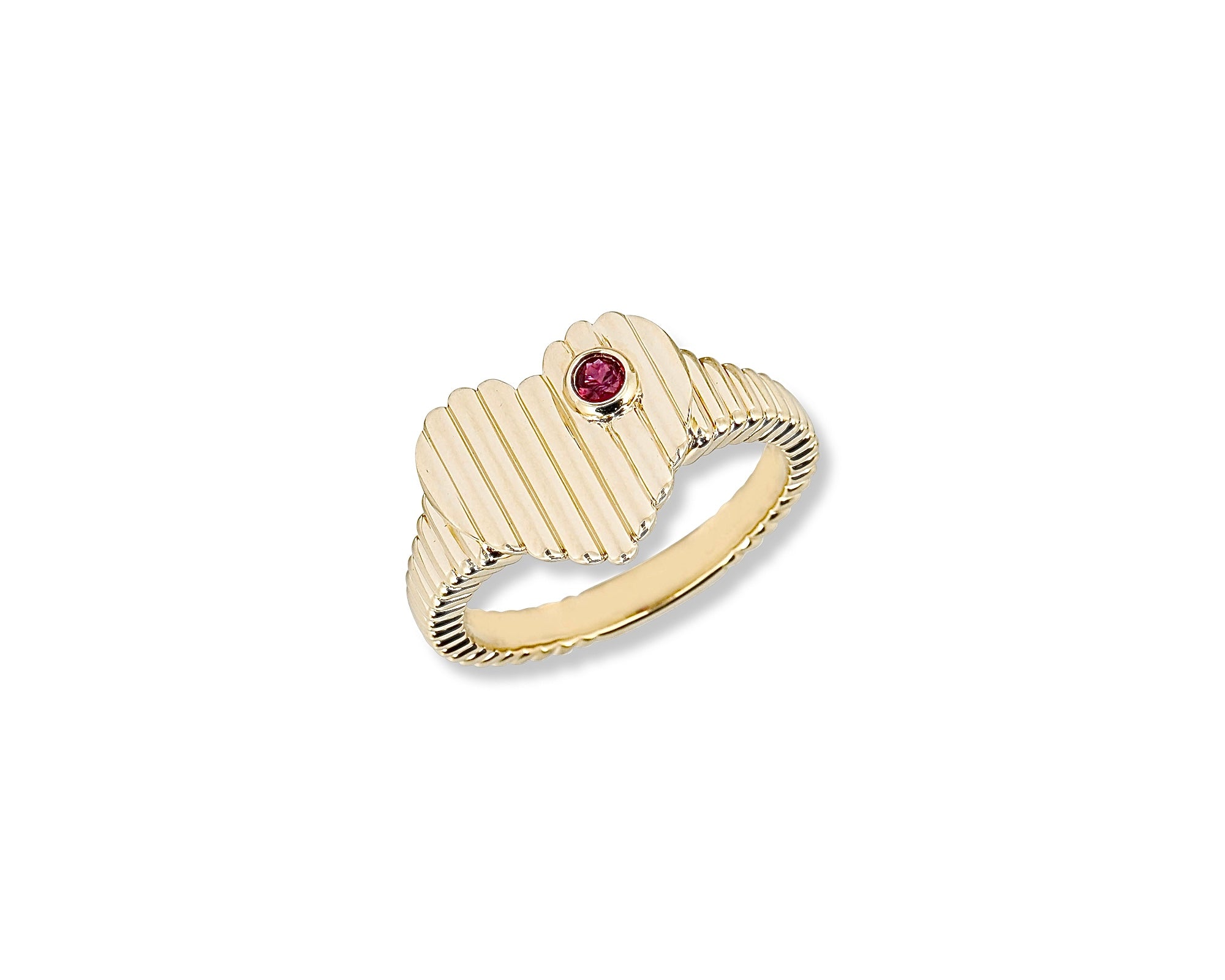 Ruby Heart Dot Ring