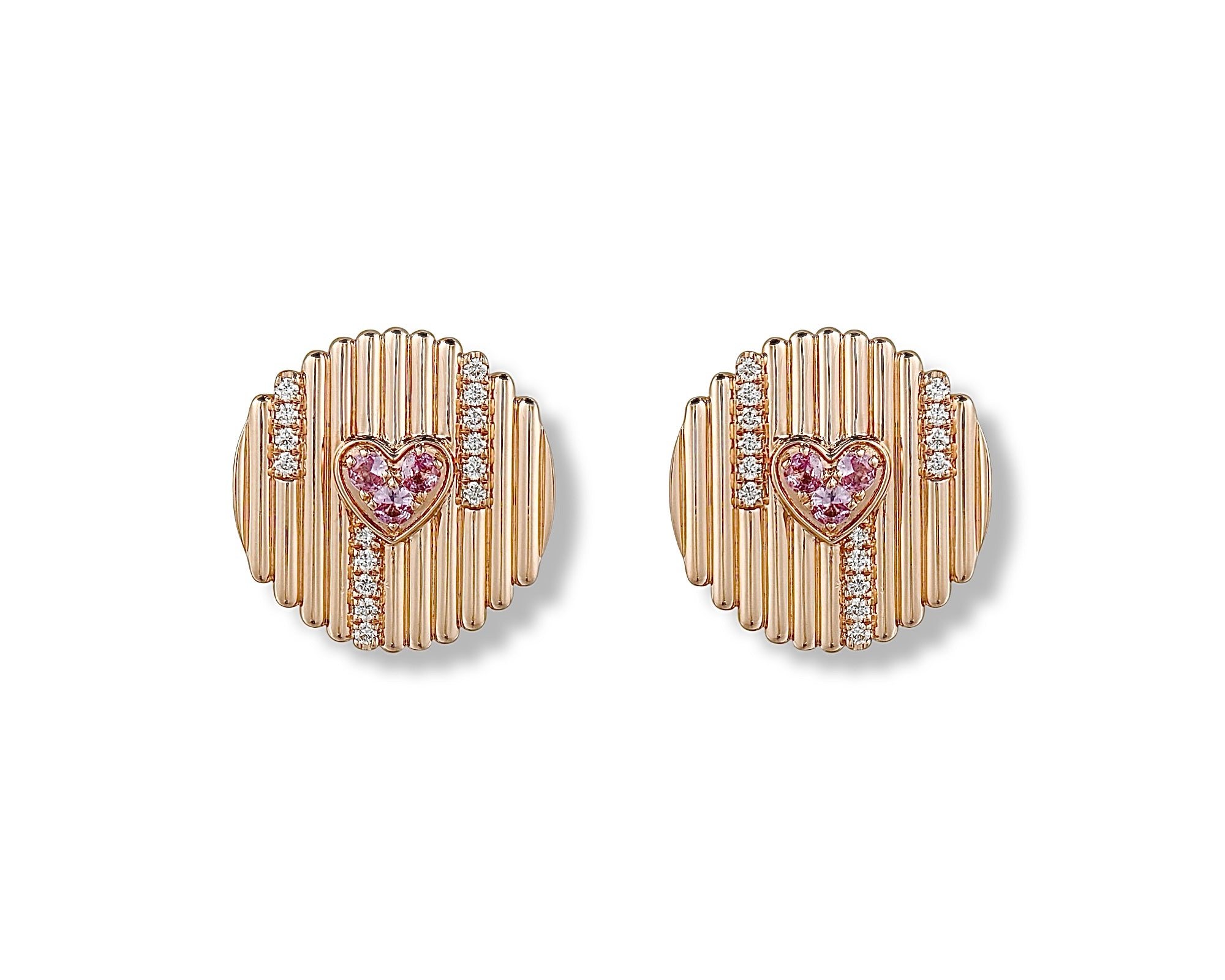 Textured Pink Heart Earring (big)