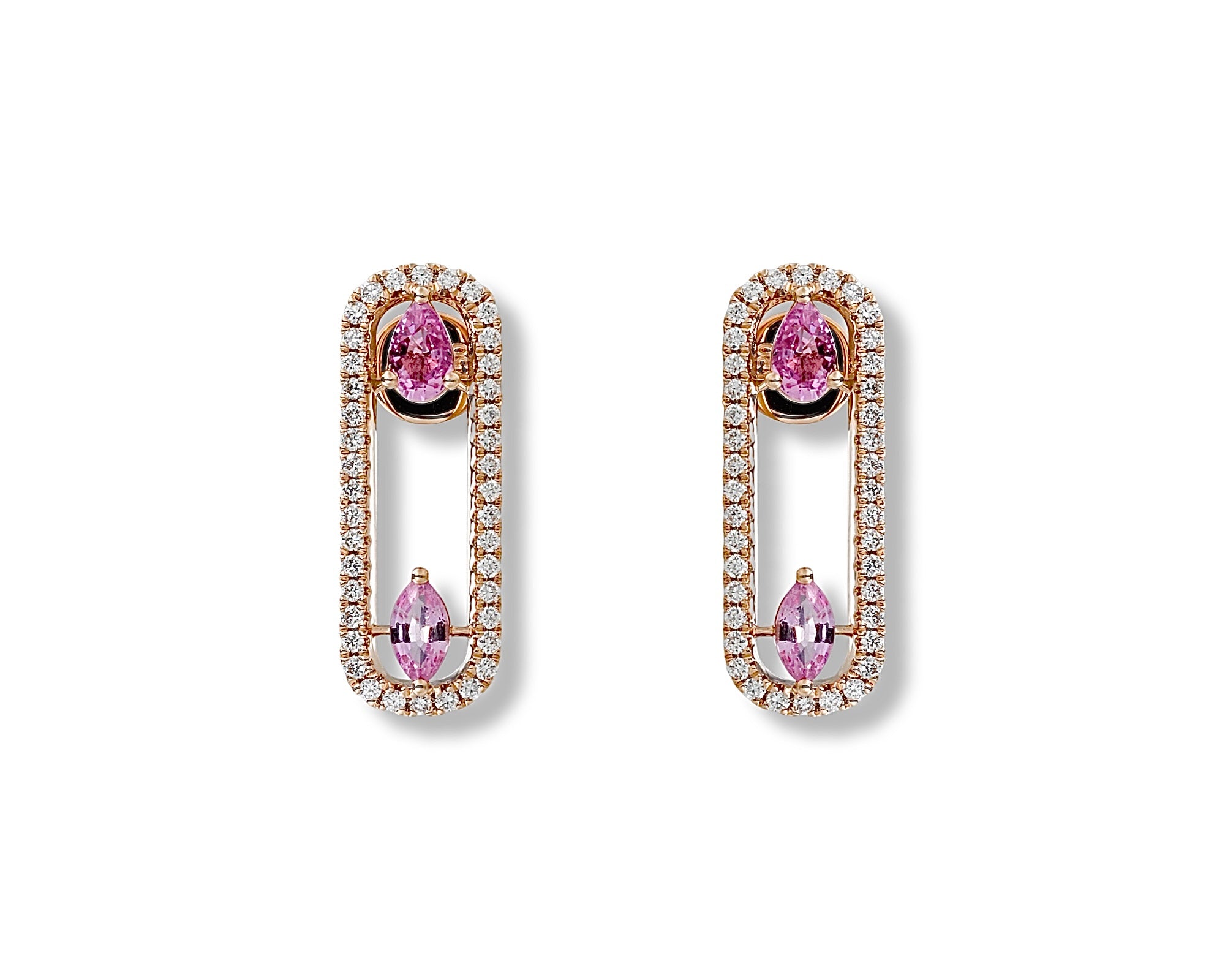 Pink Oval Earring