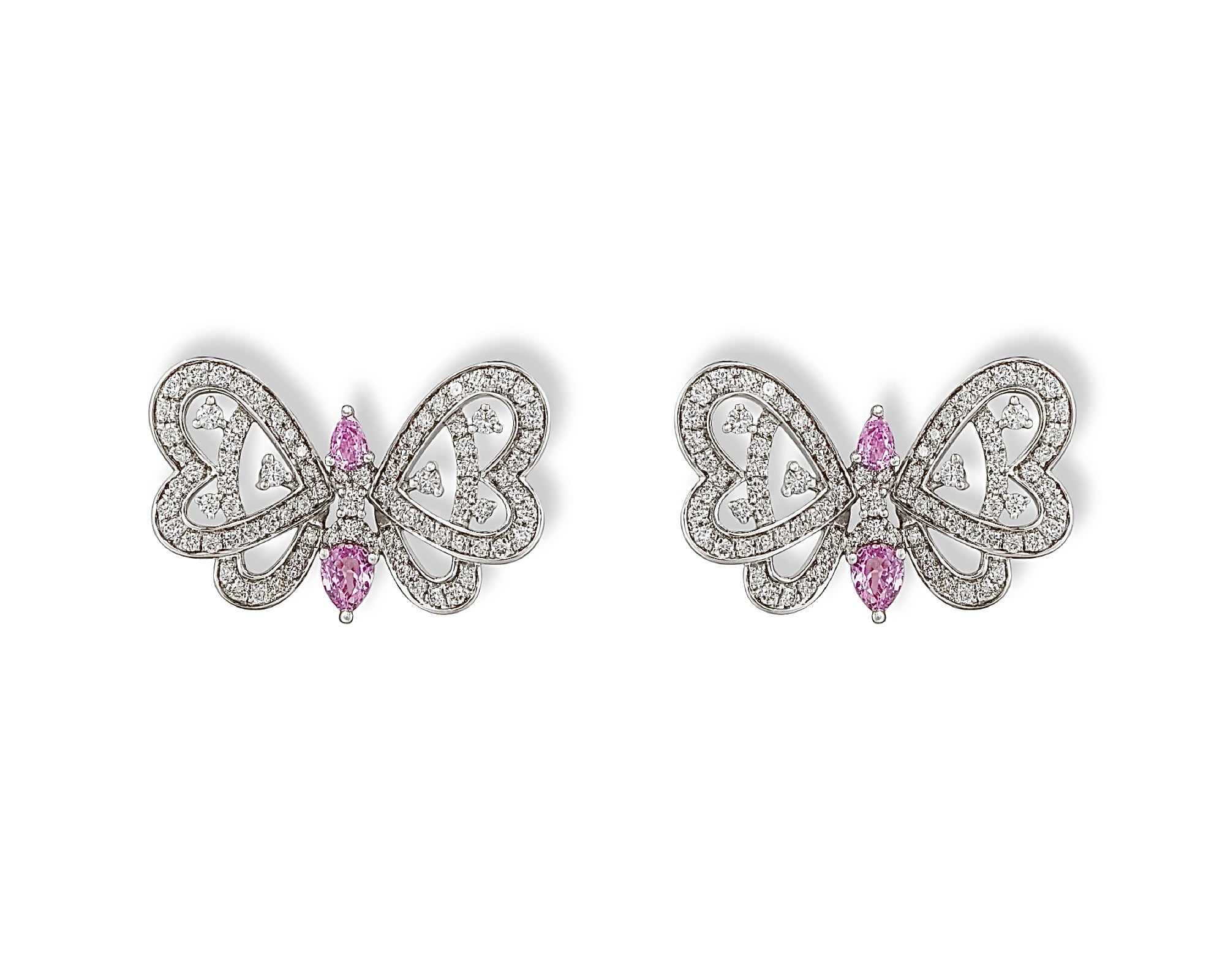 Pink Sapphire Butterfly Bloom Earring