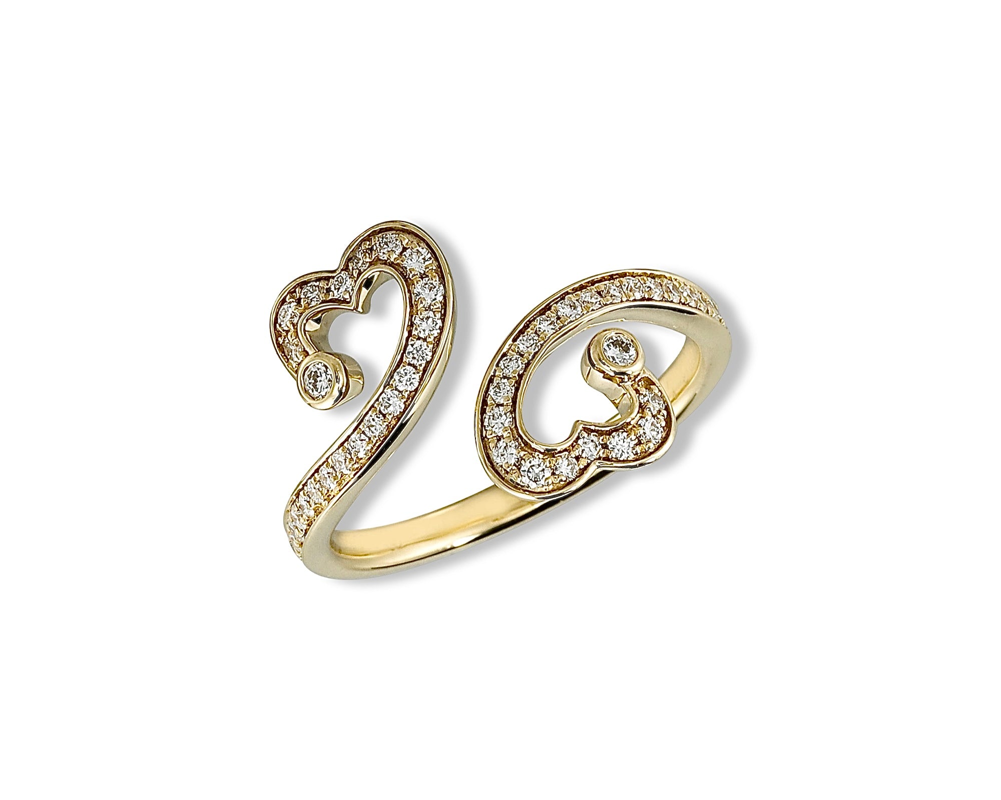 Diamond Twisted Heart Ring