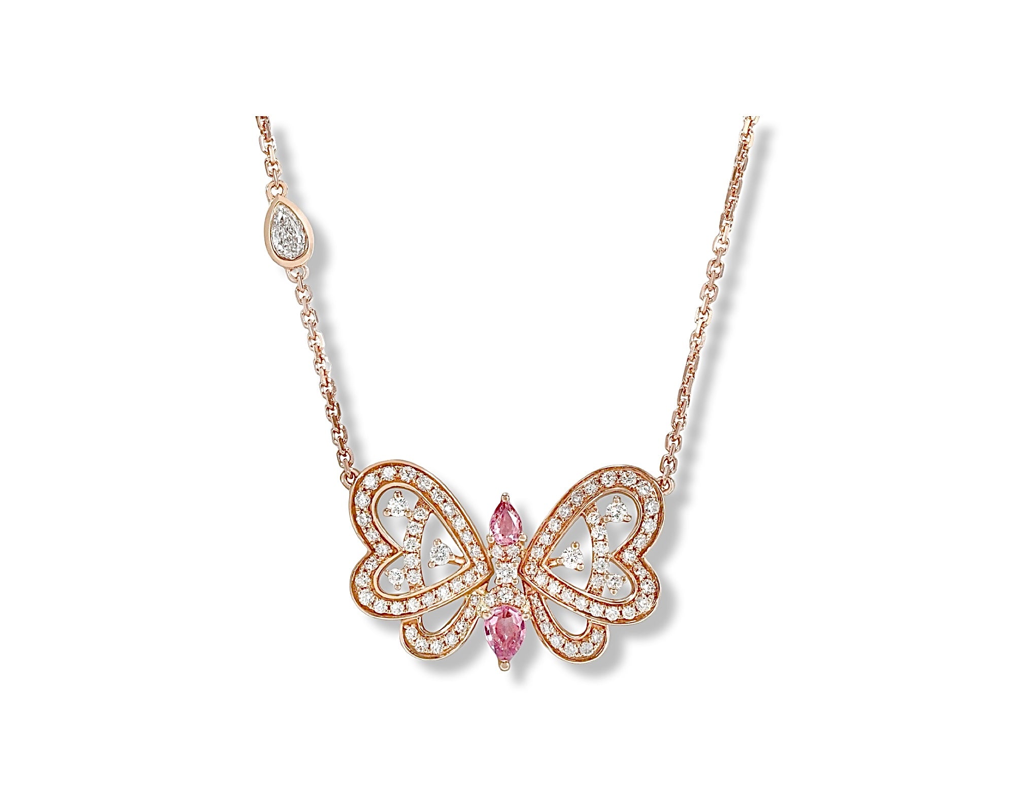 Pink Butterfly Bloom Necklace