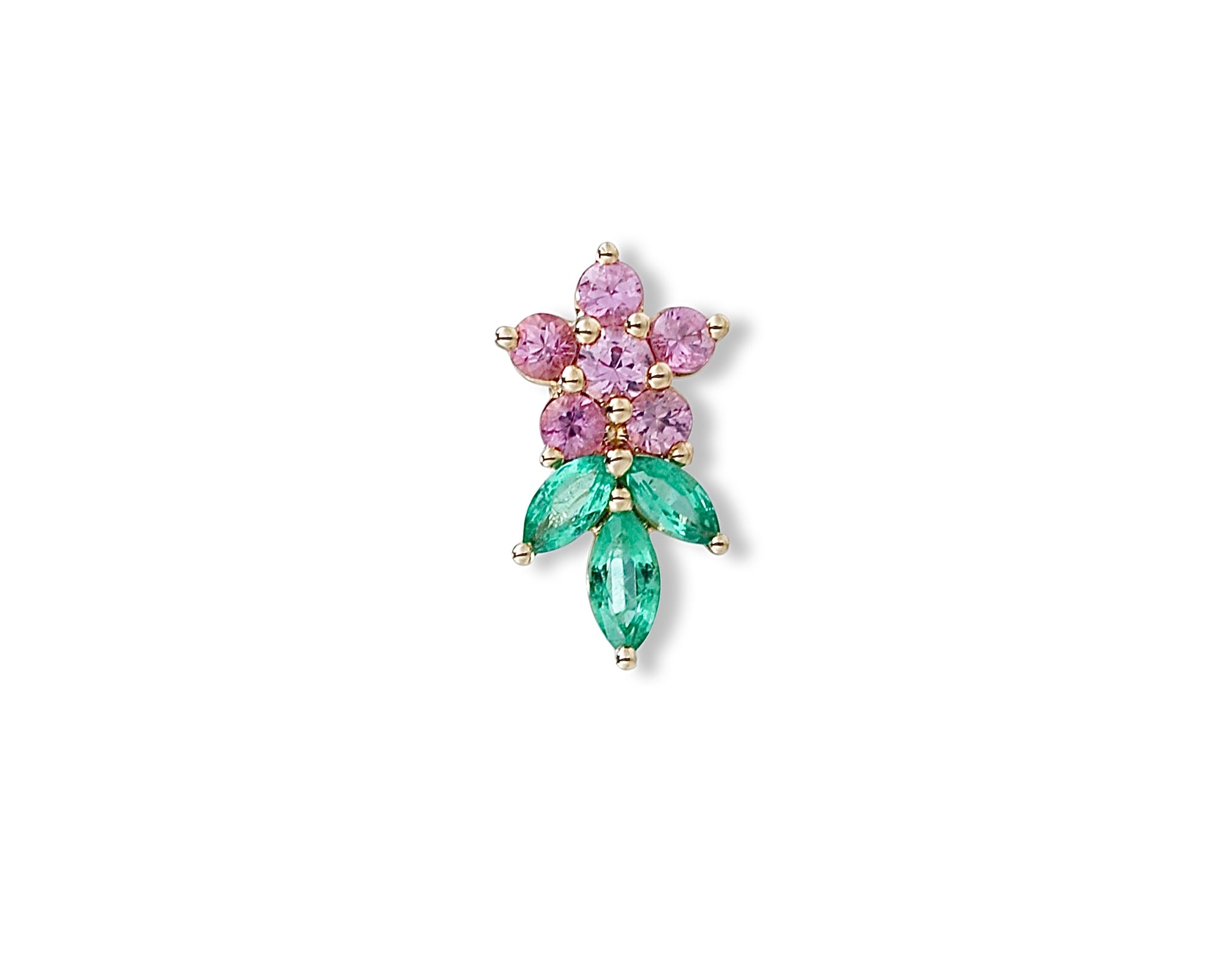 Pink Floral Single Stud