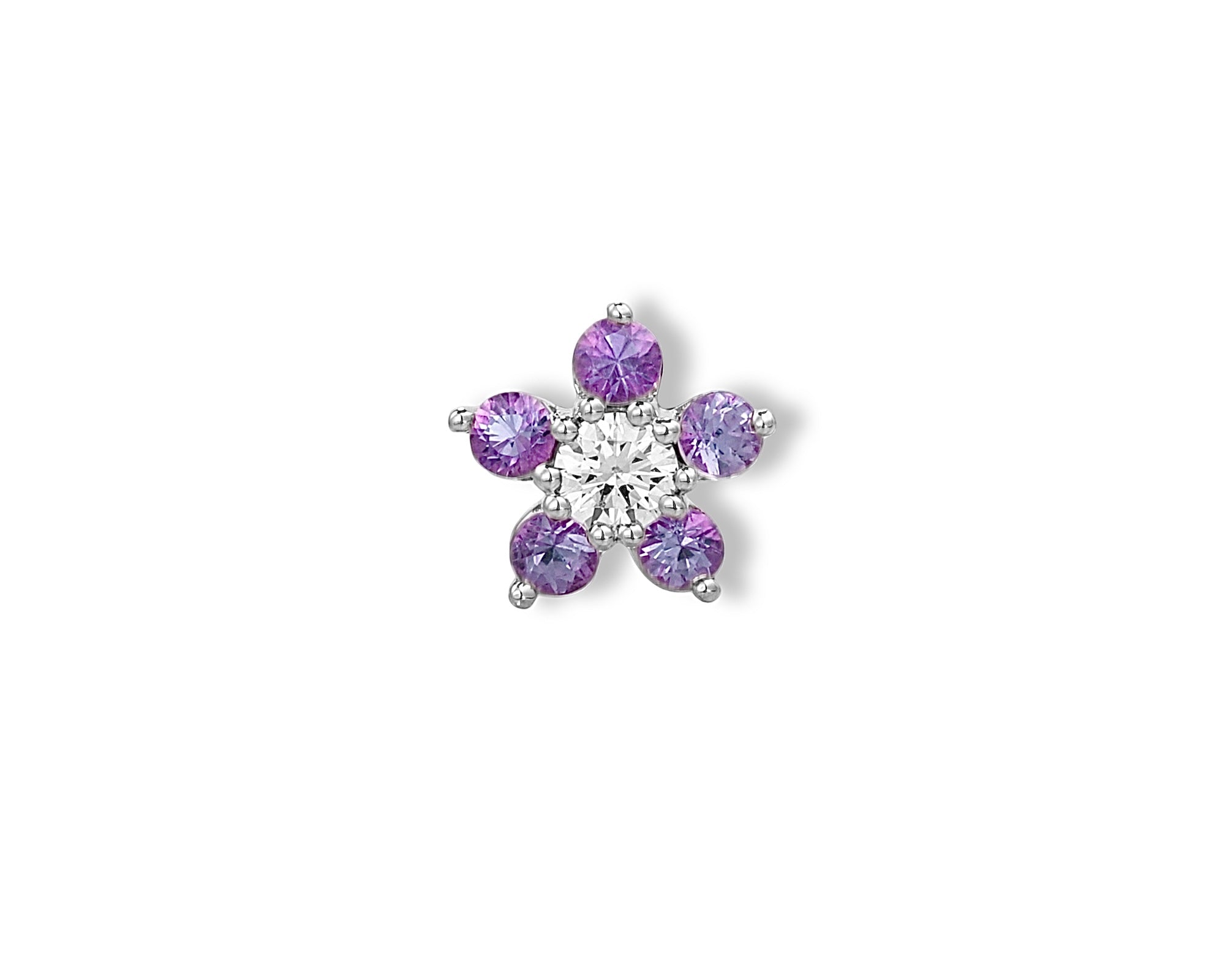 Amethyst Flower Single Stud