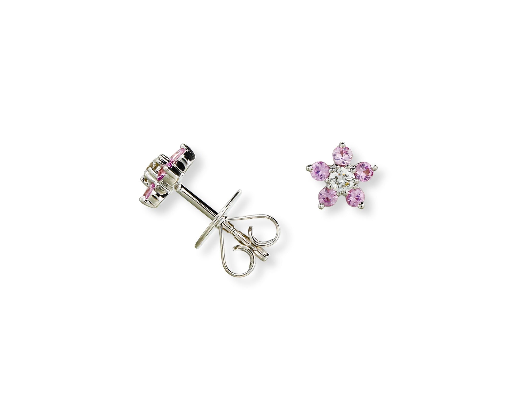 Pink Flower Studs