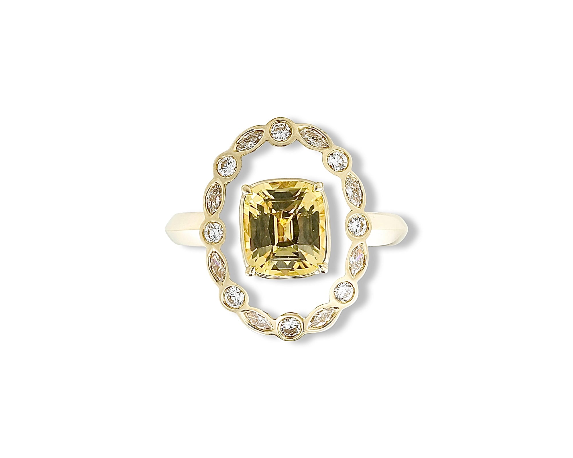 Canary Vintage Enamel Ring