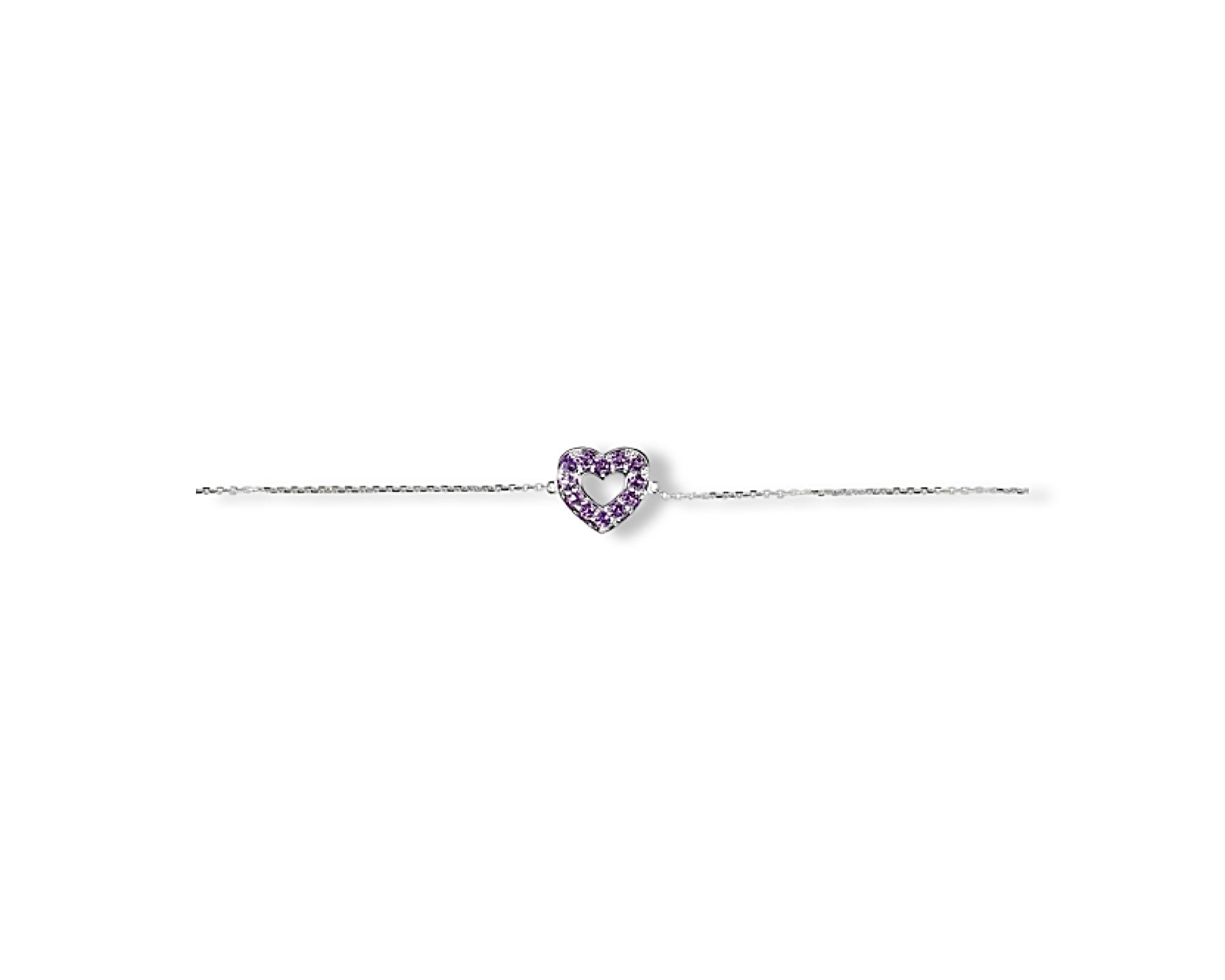 Purple Heart Outline Bracelet