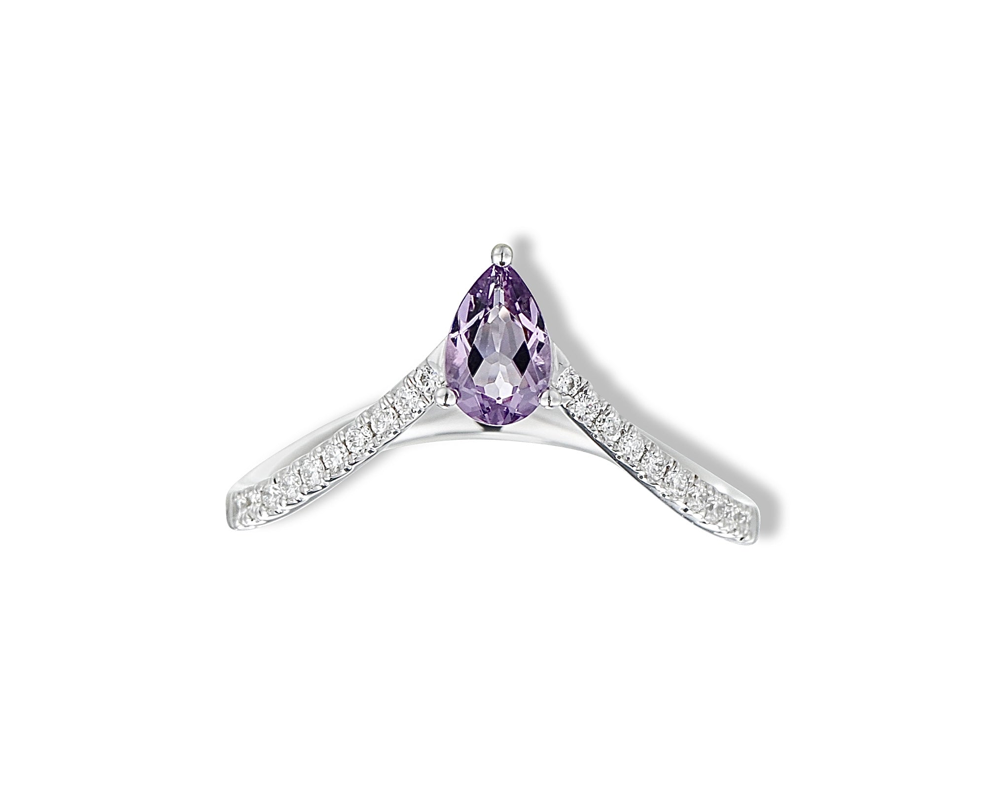 Amethyst Pear Ring