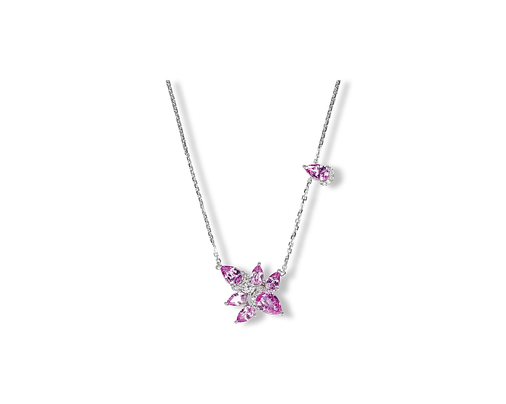 Pink Sapphire Firefly Necklace