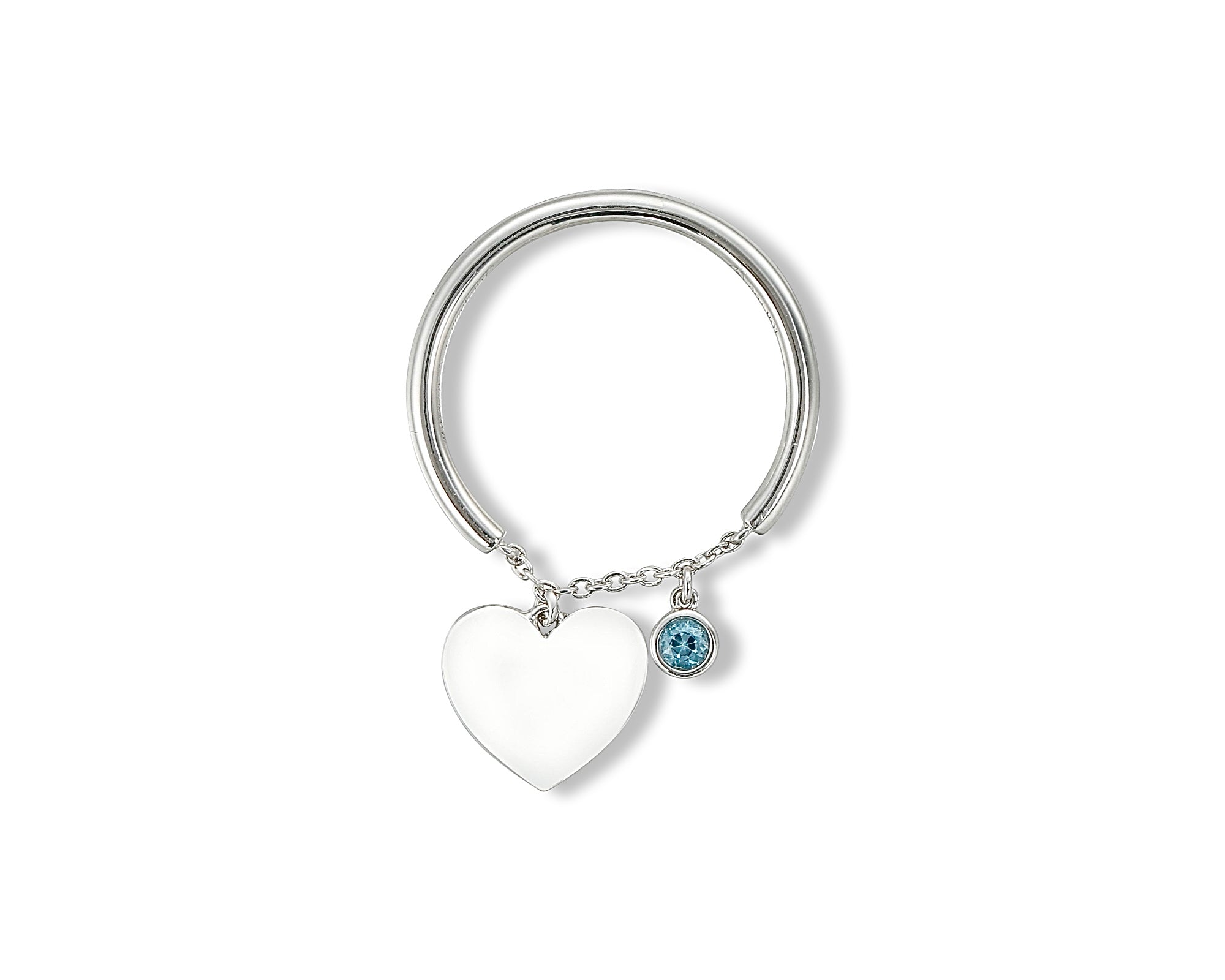 Blue Hanging Heart Ring