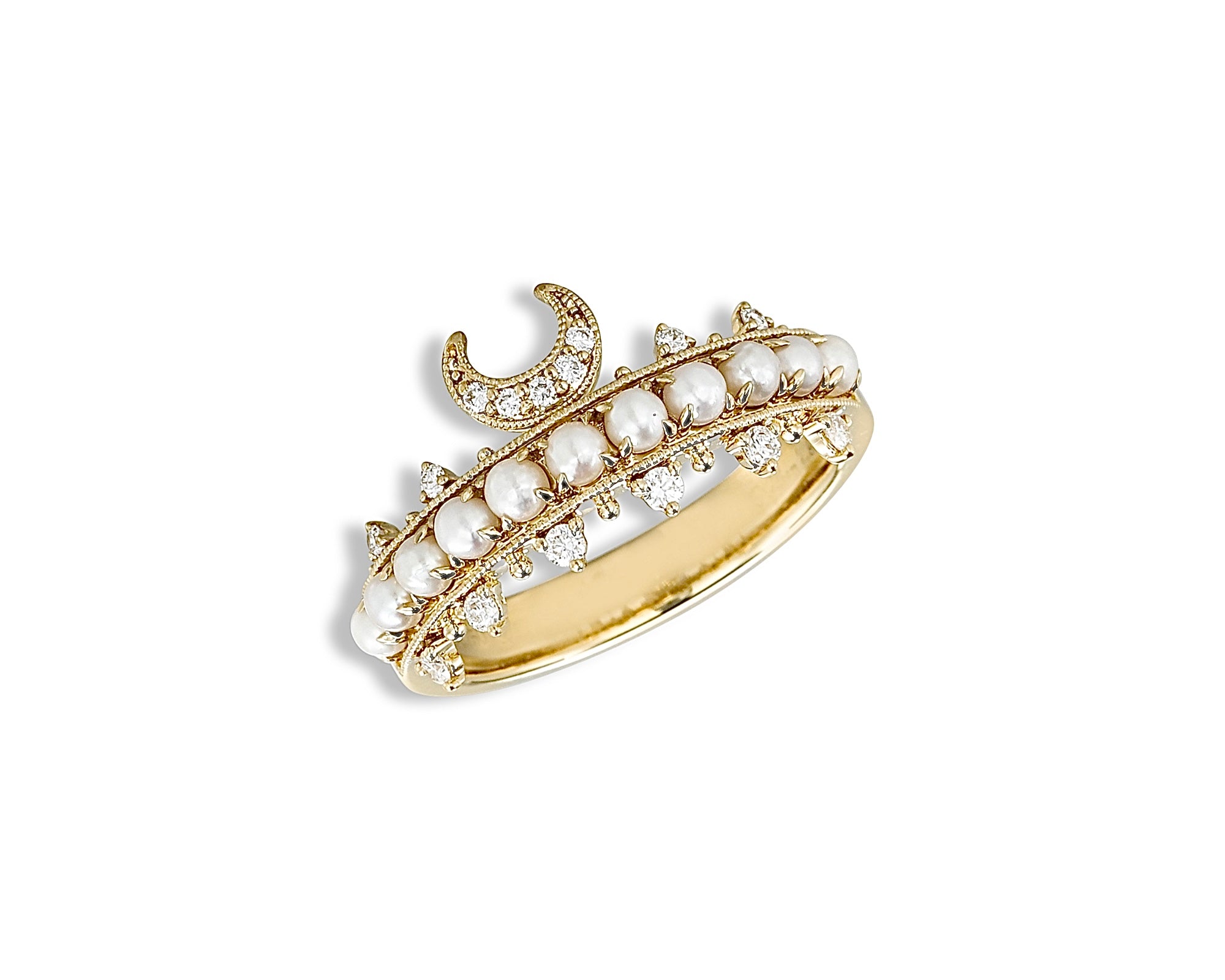 Crescent Pearl Ring