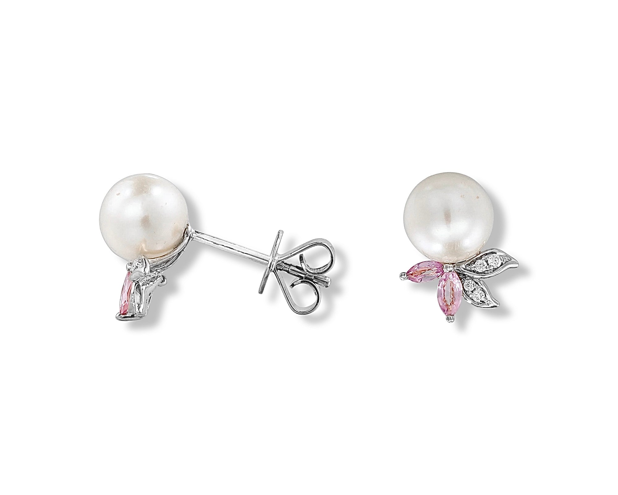 Pretty Pink Pearl Gardenia Stud