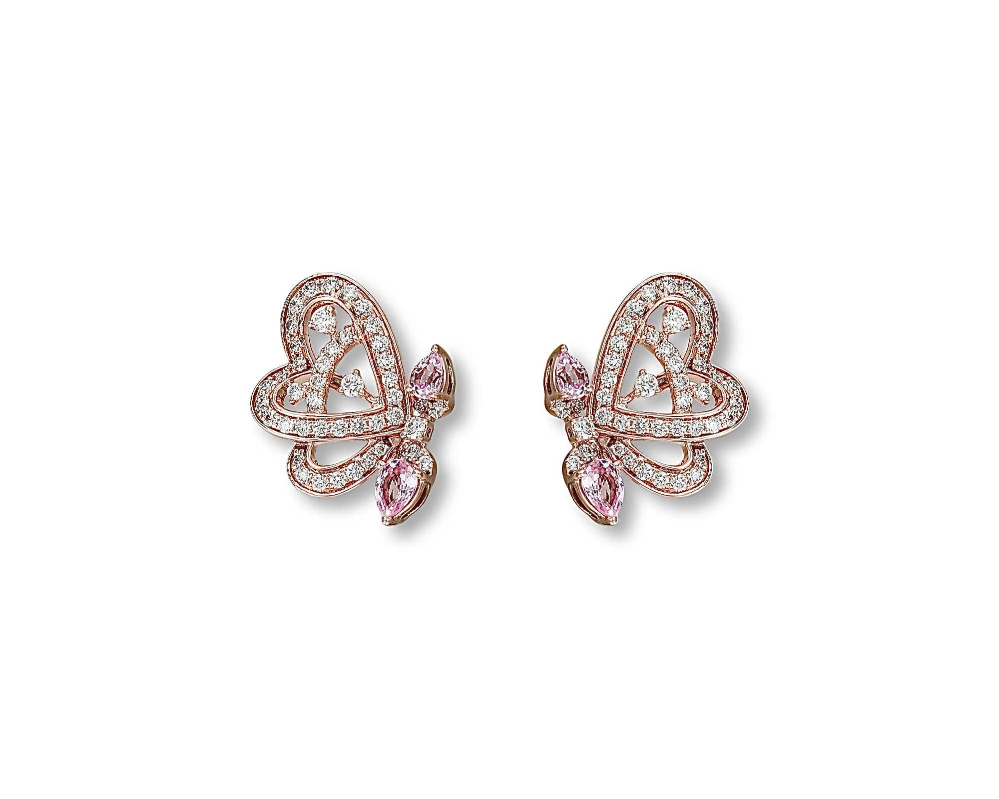 Pink Half Butterfly Bloom Stud
