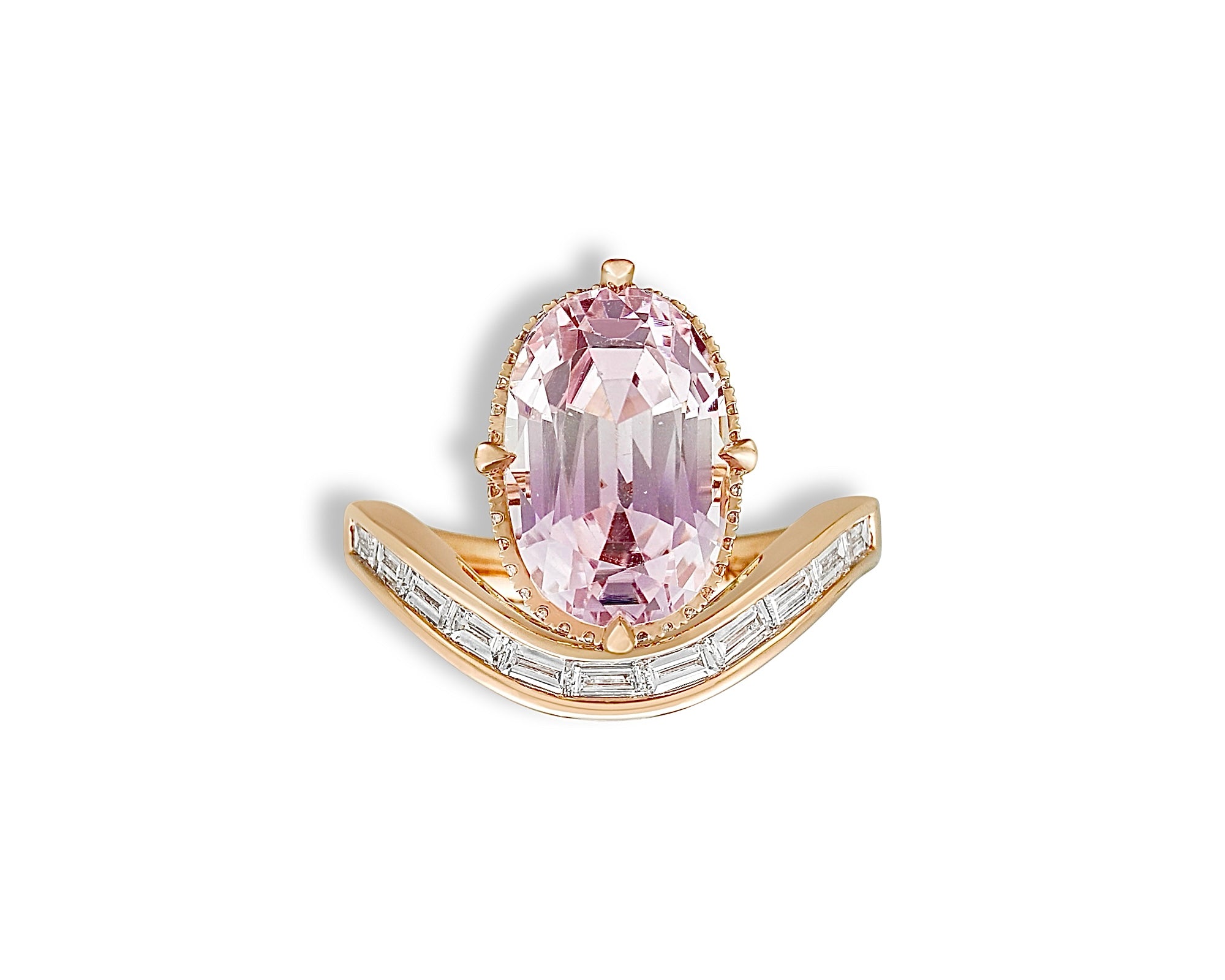 Pink Empress Diamond Baguette Ring