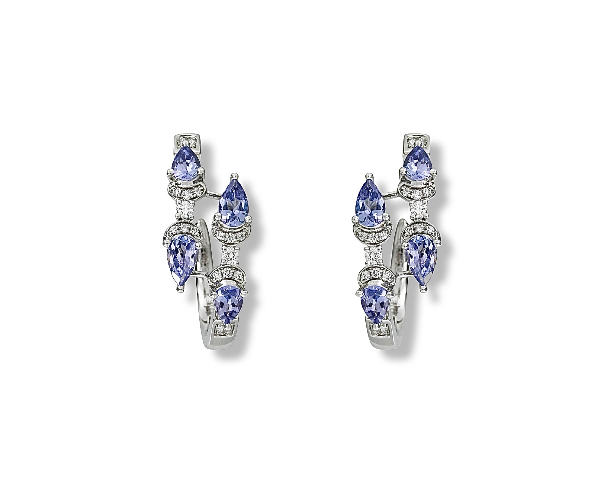 Tanzanite Dancing Butterfly Hoops