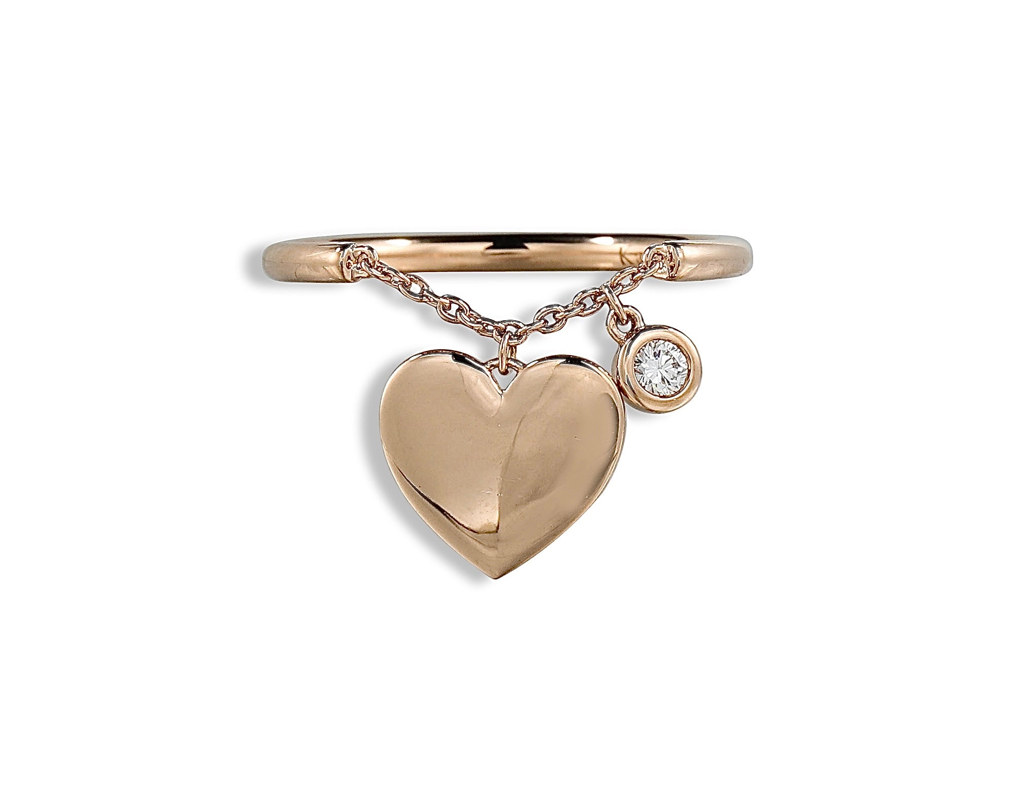Diamond Hanging Heart Ring