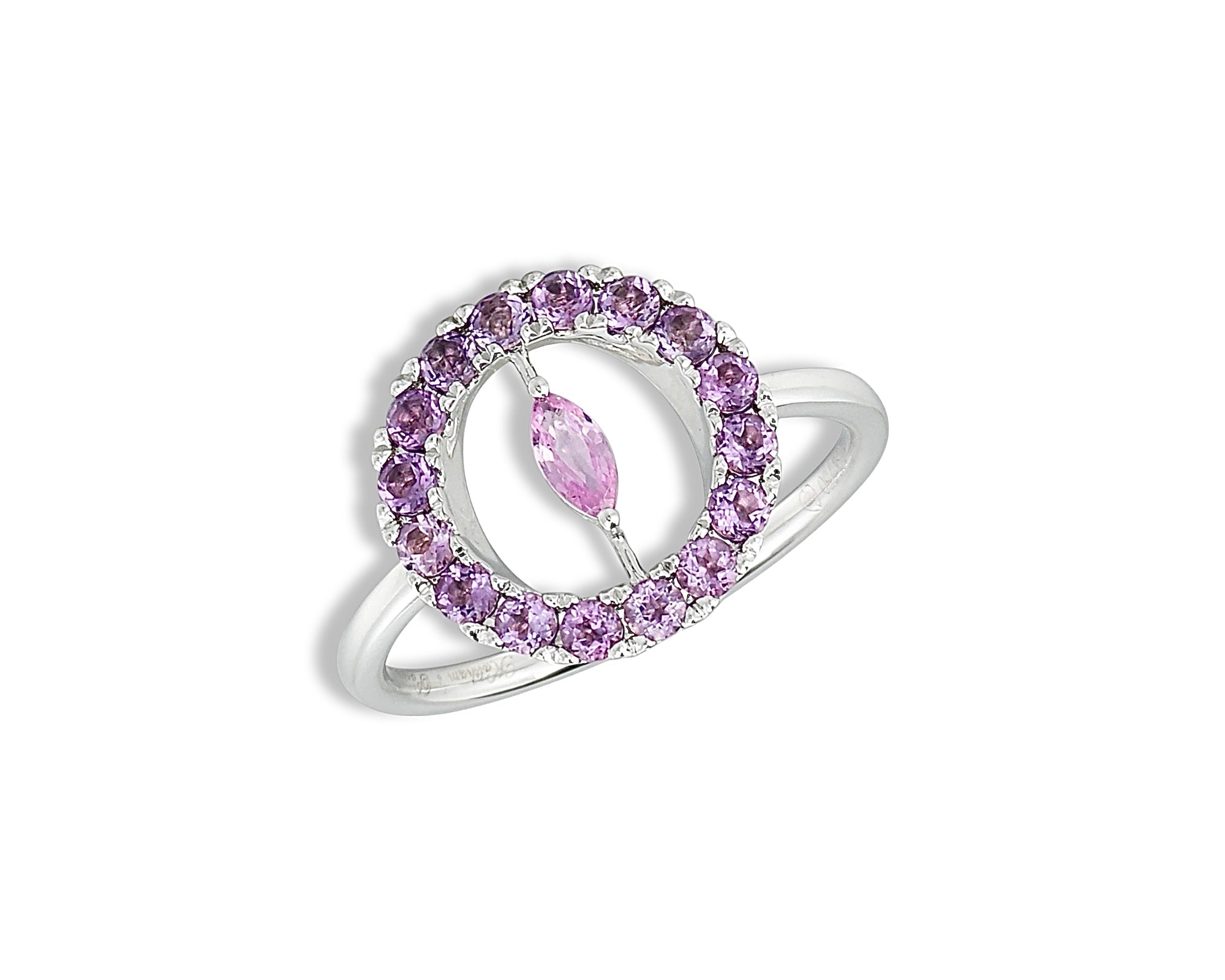 Pink Amethyst Round Ring
