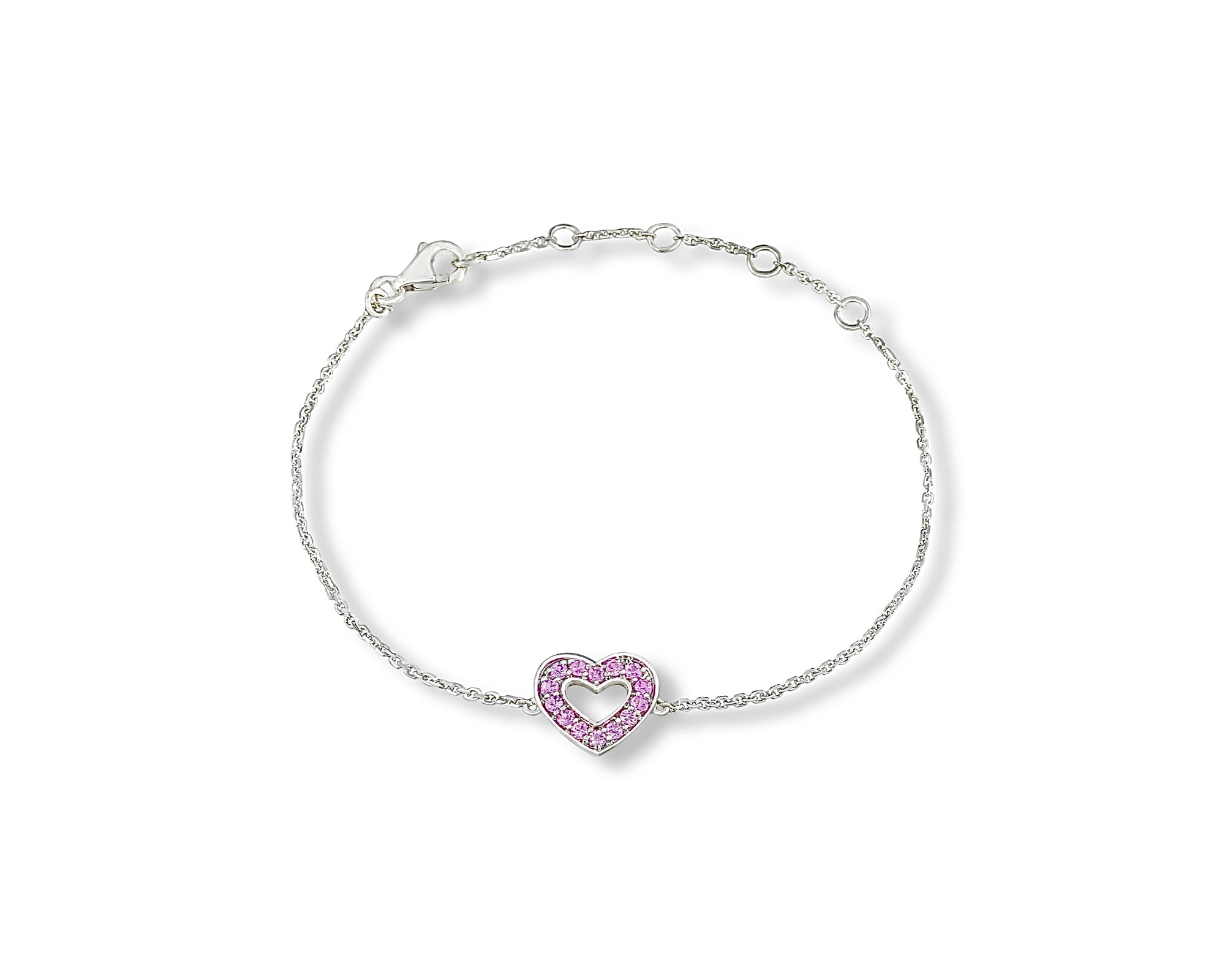 Pink Heart Outline Bracelet