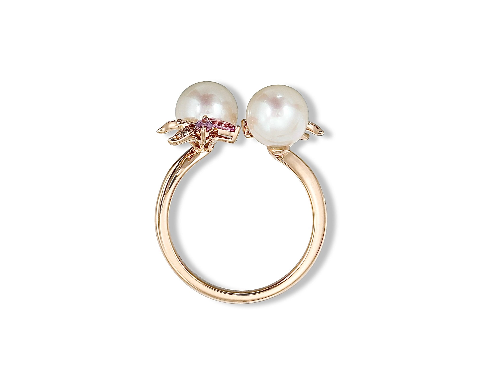 Pretty Pink Pearl Gardenia Ring