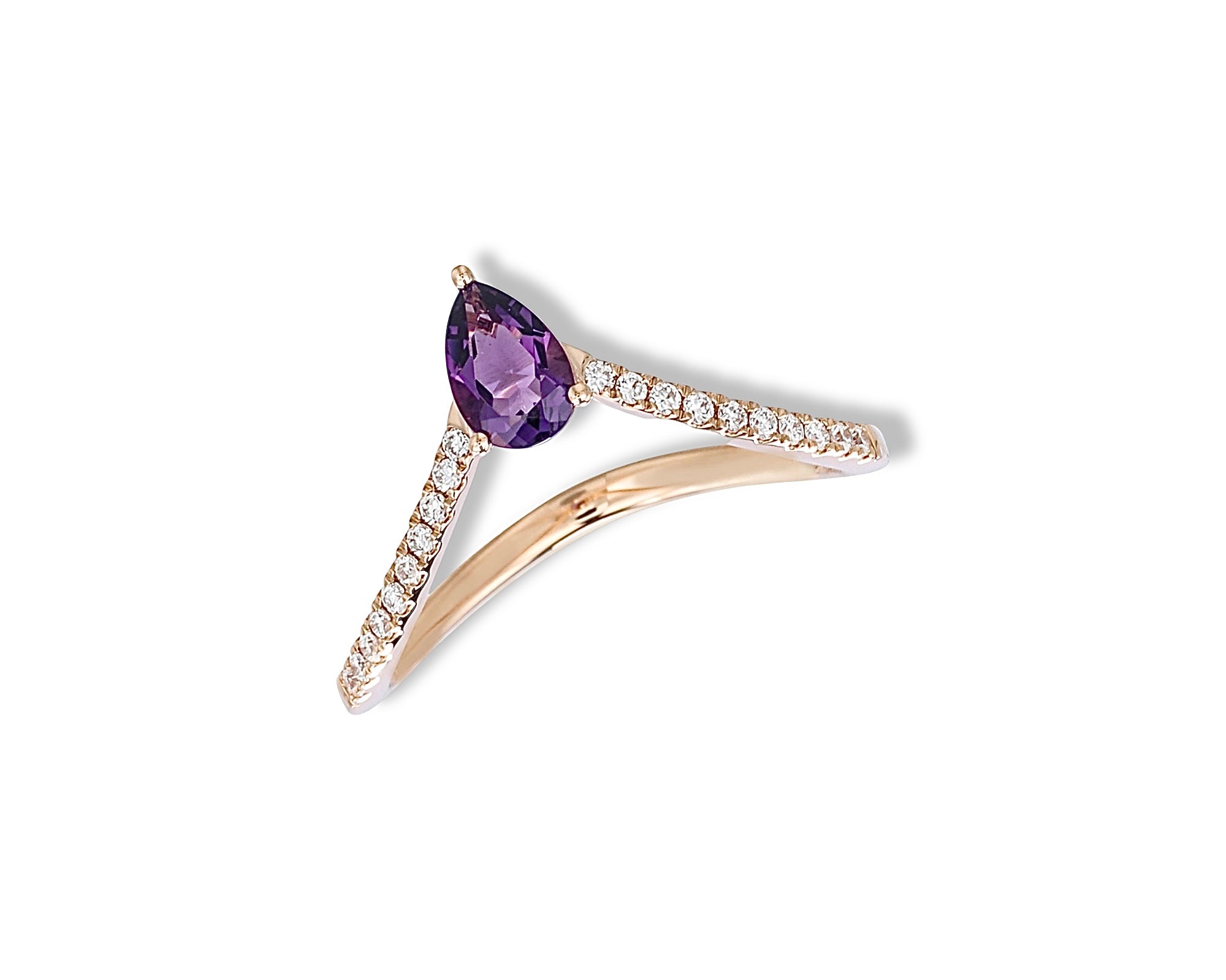 Amethyst Pear Ring