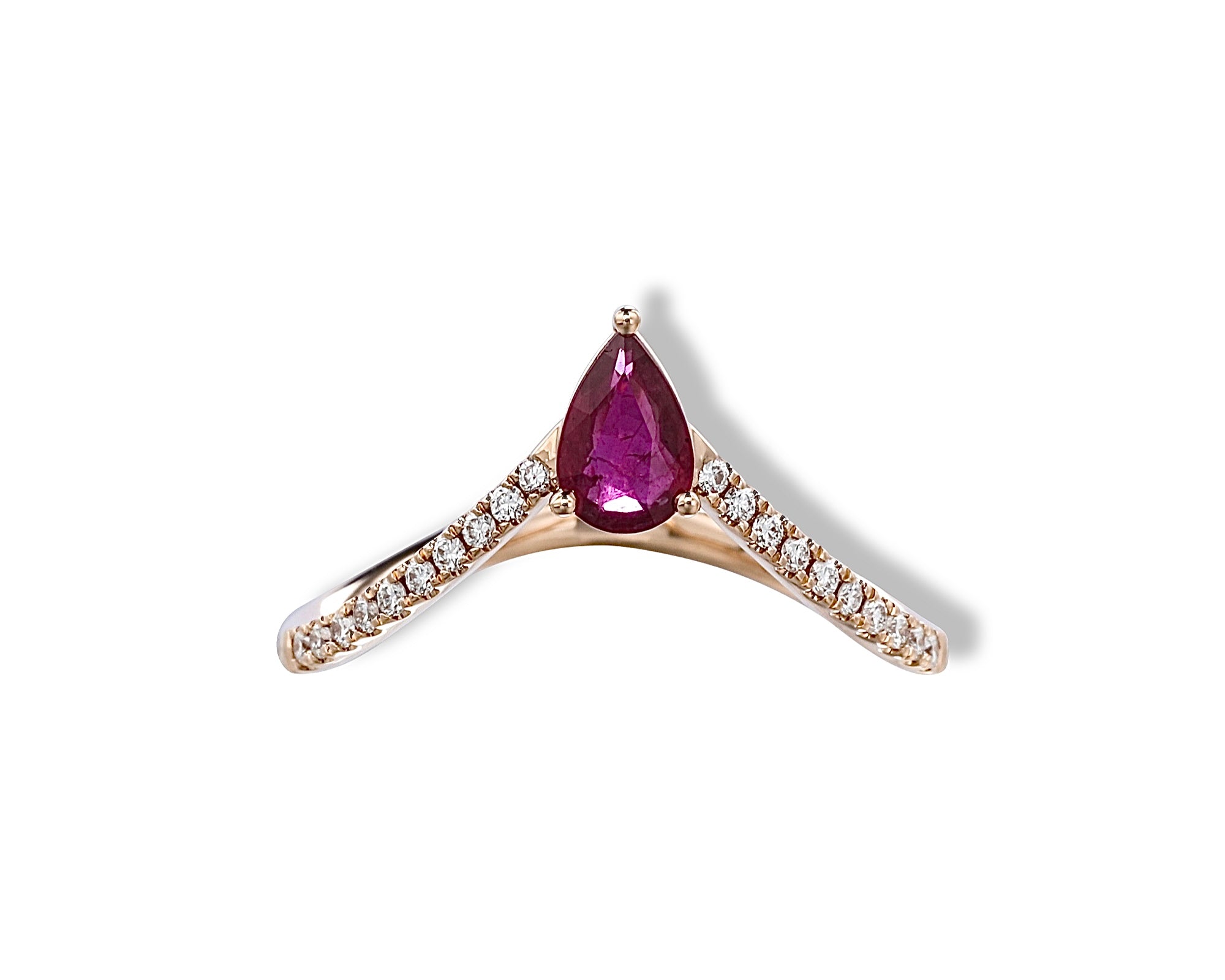 Ruby Pear Ring