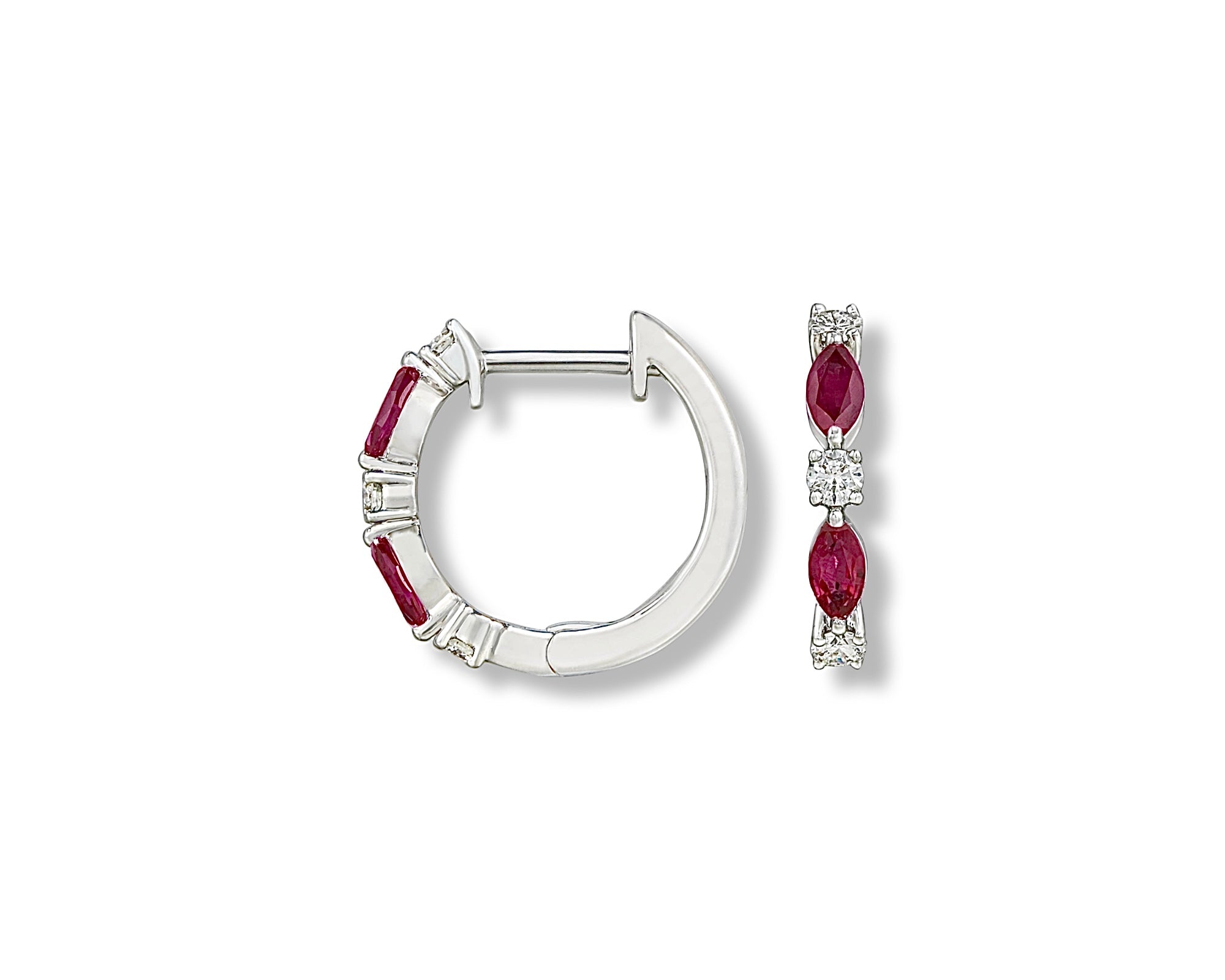 Diamond Ruby Deco Hoops