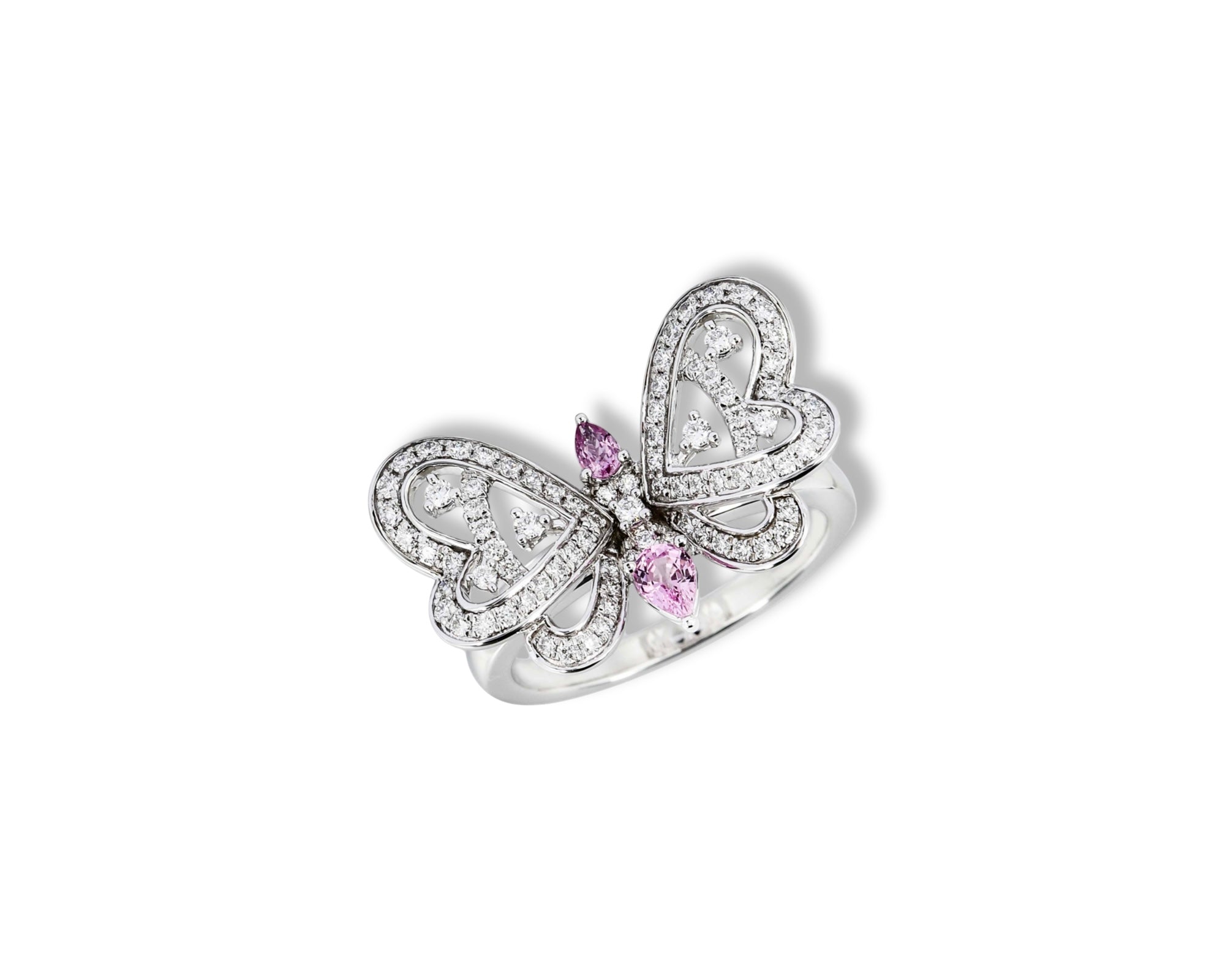 Pink Sapphire Butterfly Bloom Ring