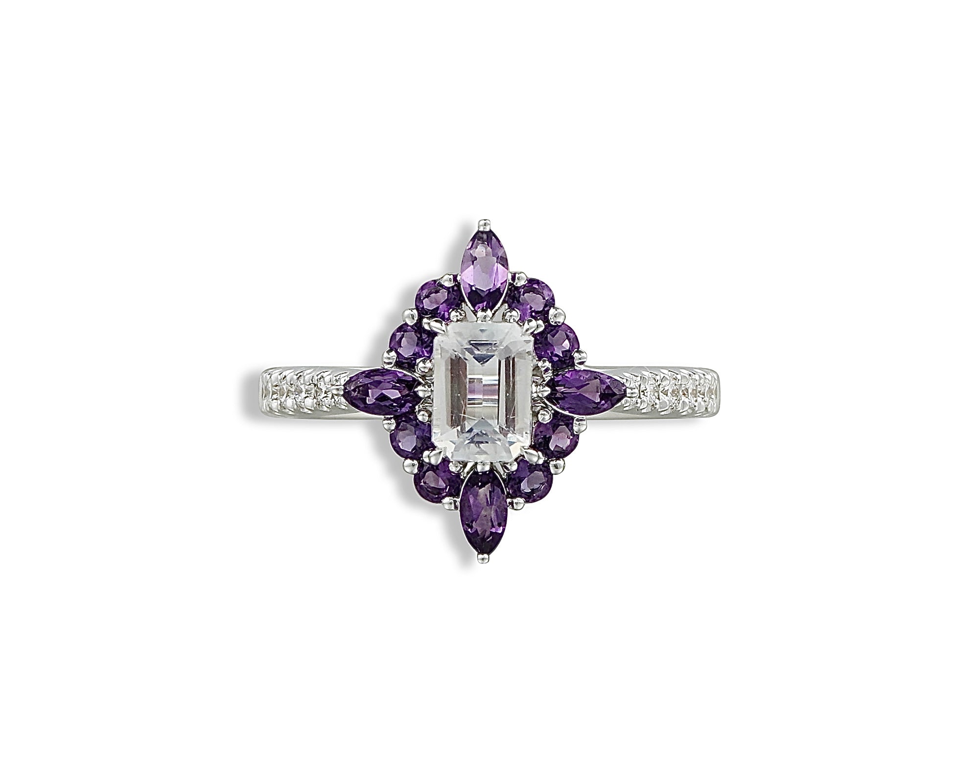 Dark Amethyst Moonstone Ring