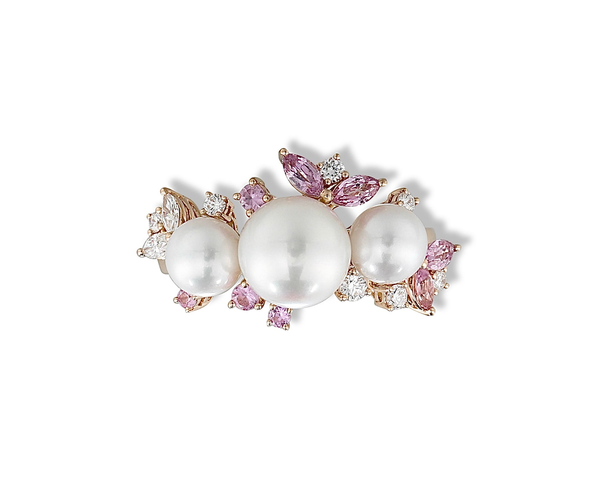 Diamond Pearl Pink Gardenia Ring