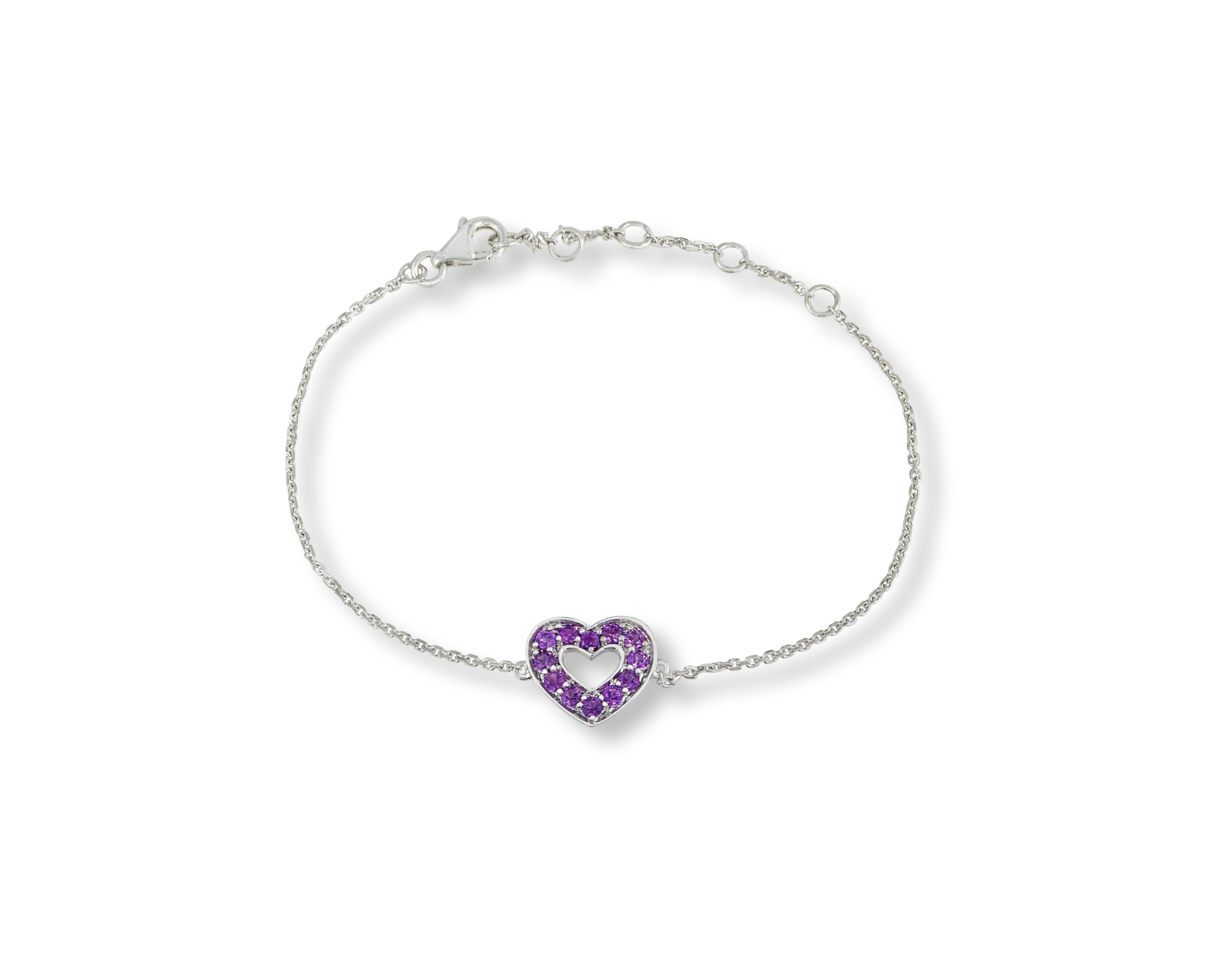 Purple Heart Outline Bracelet