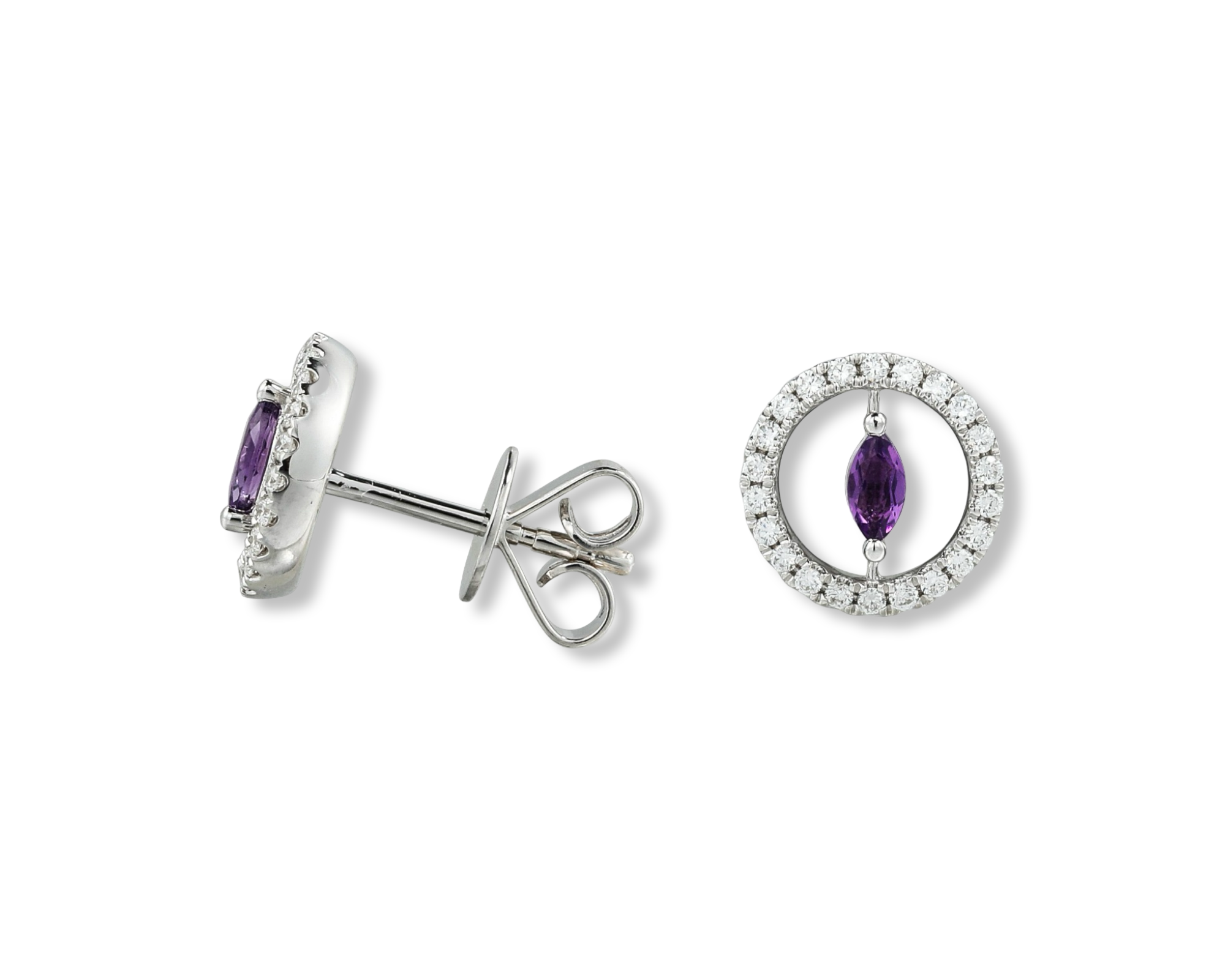 Amethyst Round Earring